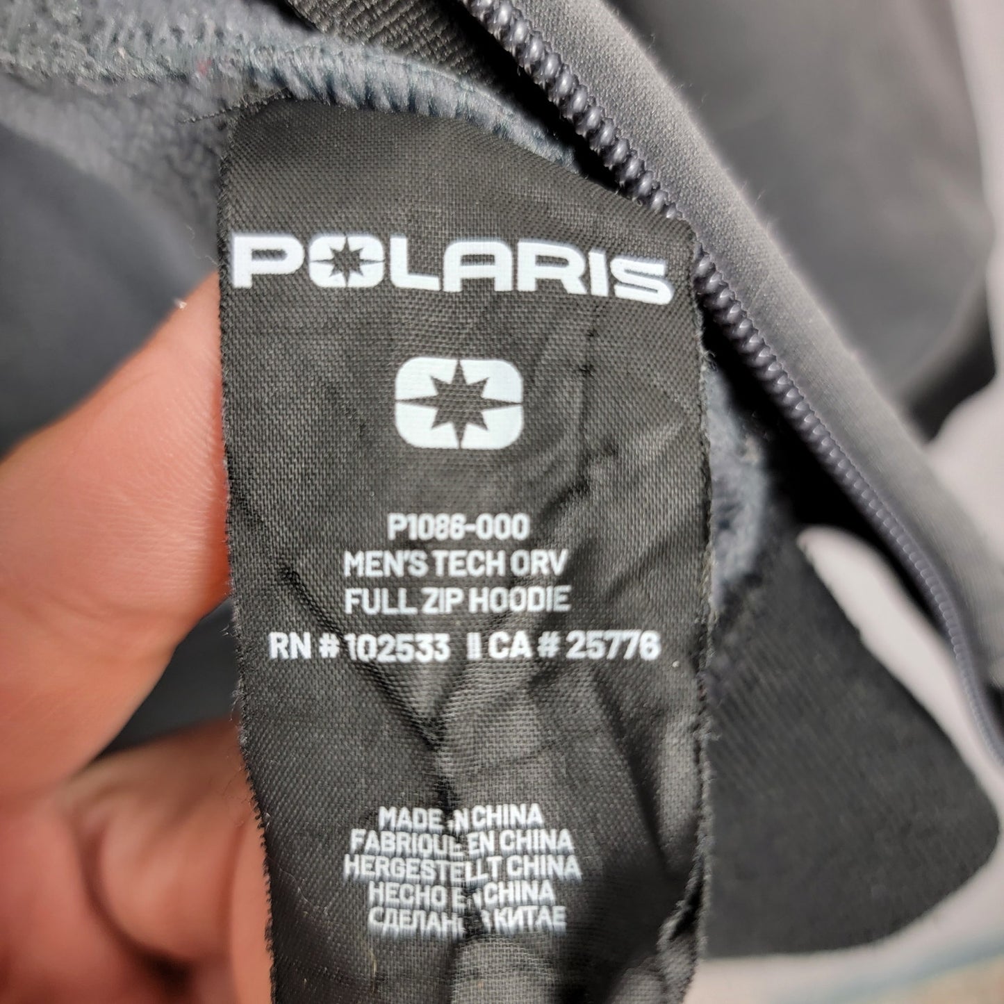 Polaris RZR Tech ORV Full Zip Hoodie Mens Medium Gray Black Blue Preowned 312
