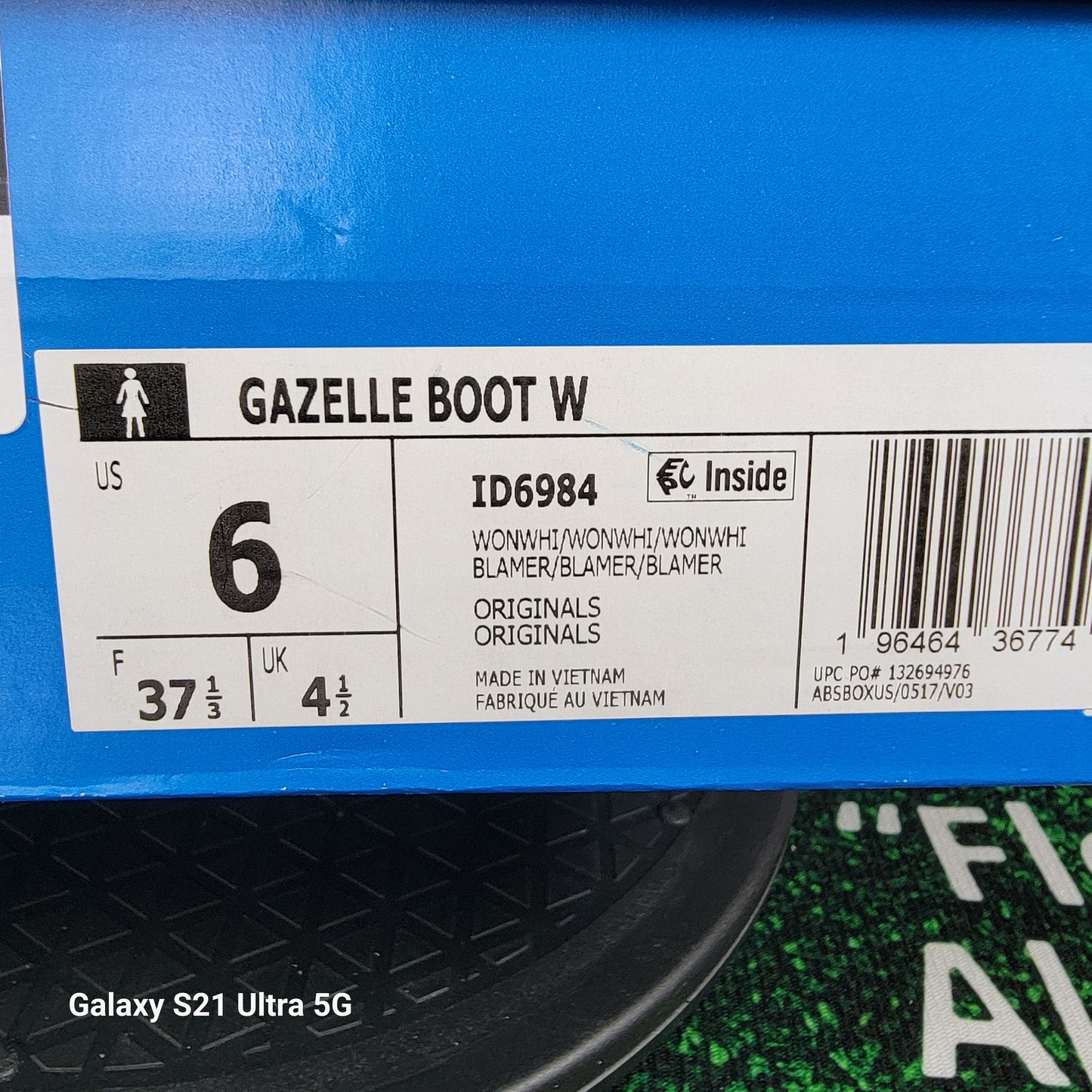 Adidas Originals Gazelle Boot W — Wonder White / Blamer — ID6984 — Women's NIB