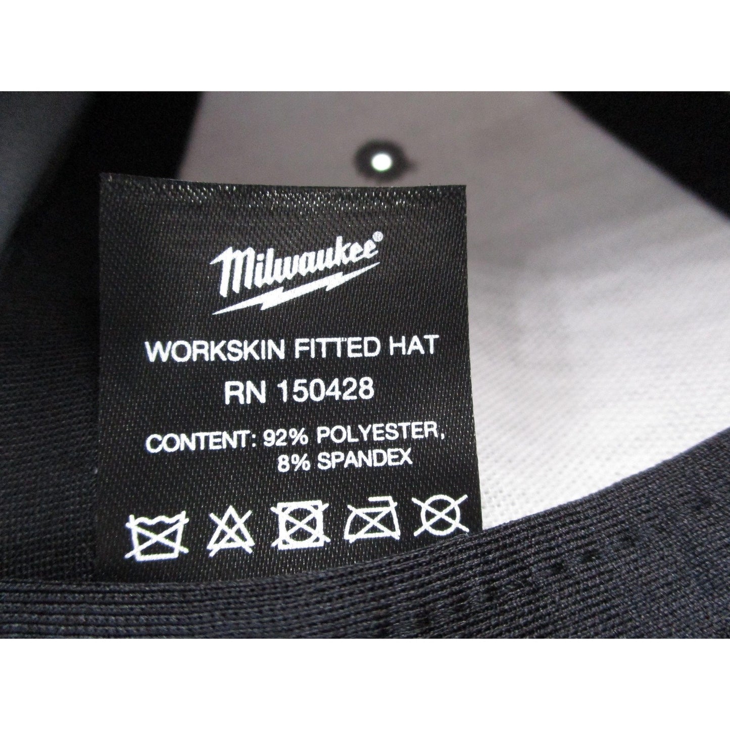Milwaukee Hat Cap Baseball Fitted Mens Medium Gray Black Workskin Flexfit