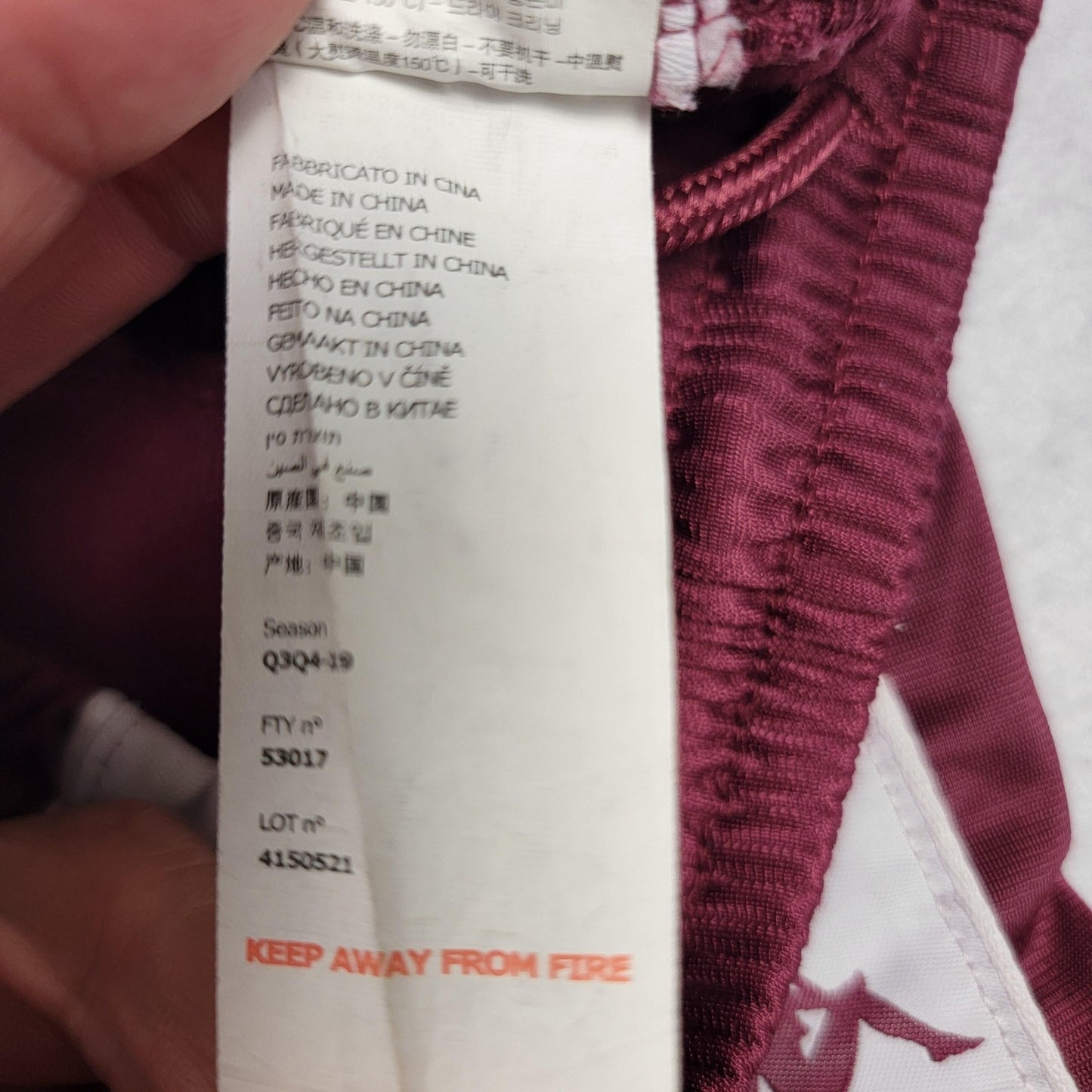 Kappa Pants Unisex Medium Burgundy White Logo Taped Track Joggers Sportswear 9476