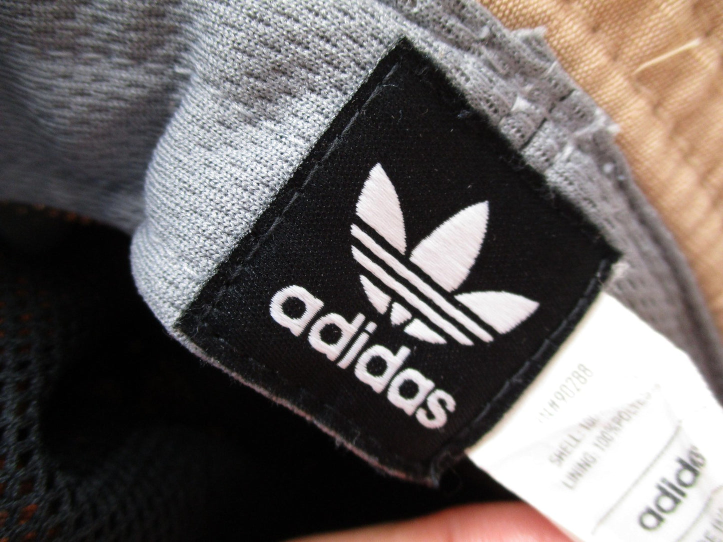 Adidas Hat Cap Bucket Mens One Size Beige Canvas Trefoil Logo Outdoor Hiking12