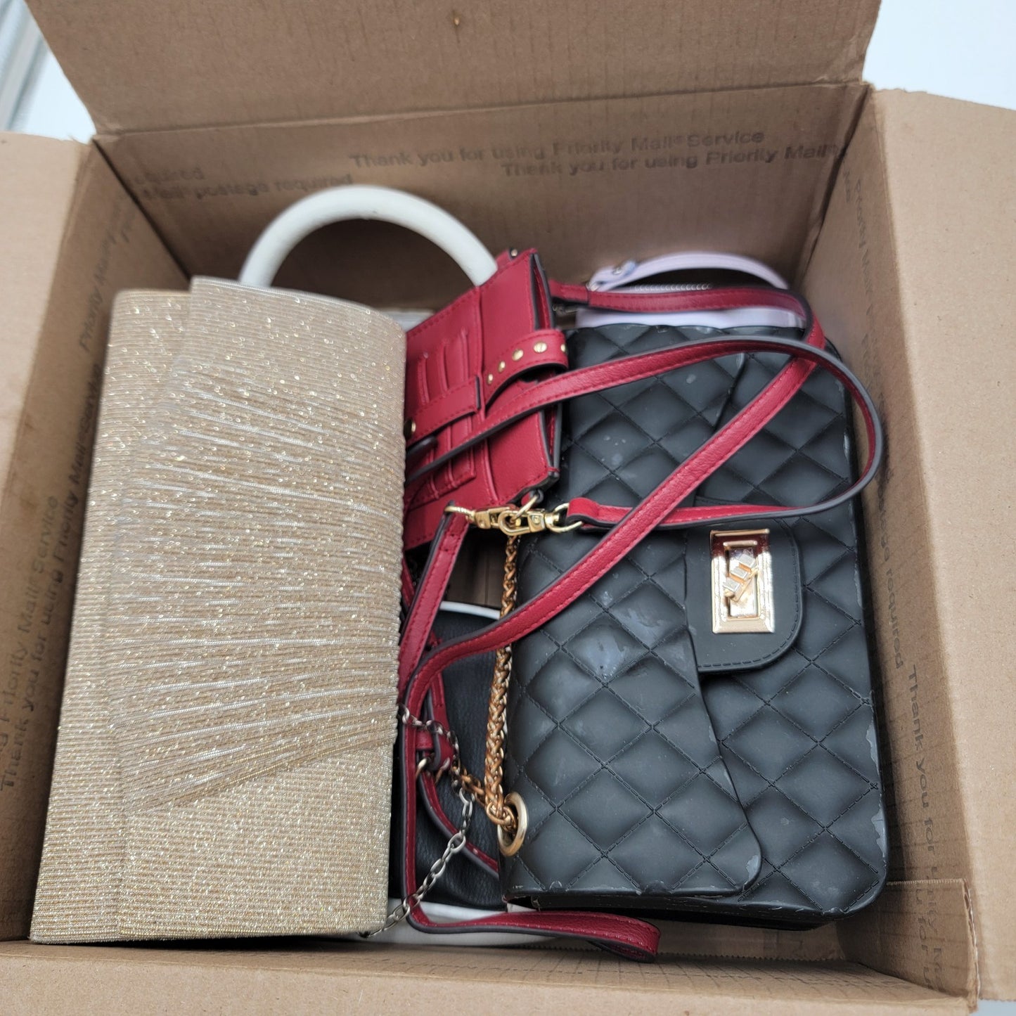 Women’s Purse Bundle – 5 Preowned Bags Mix Styles Clutch Crossbody Handbag18