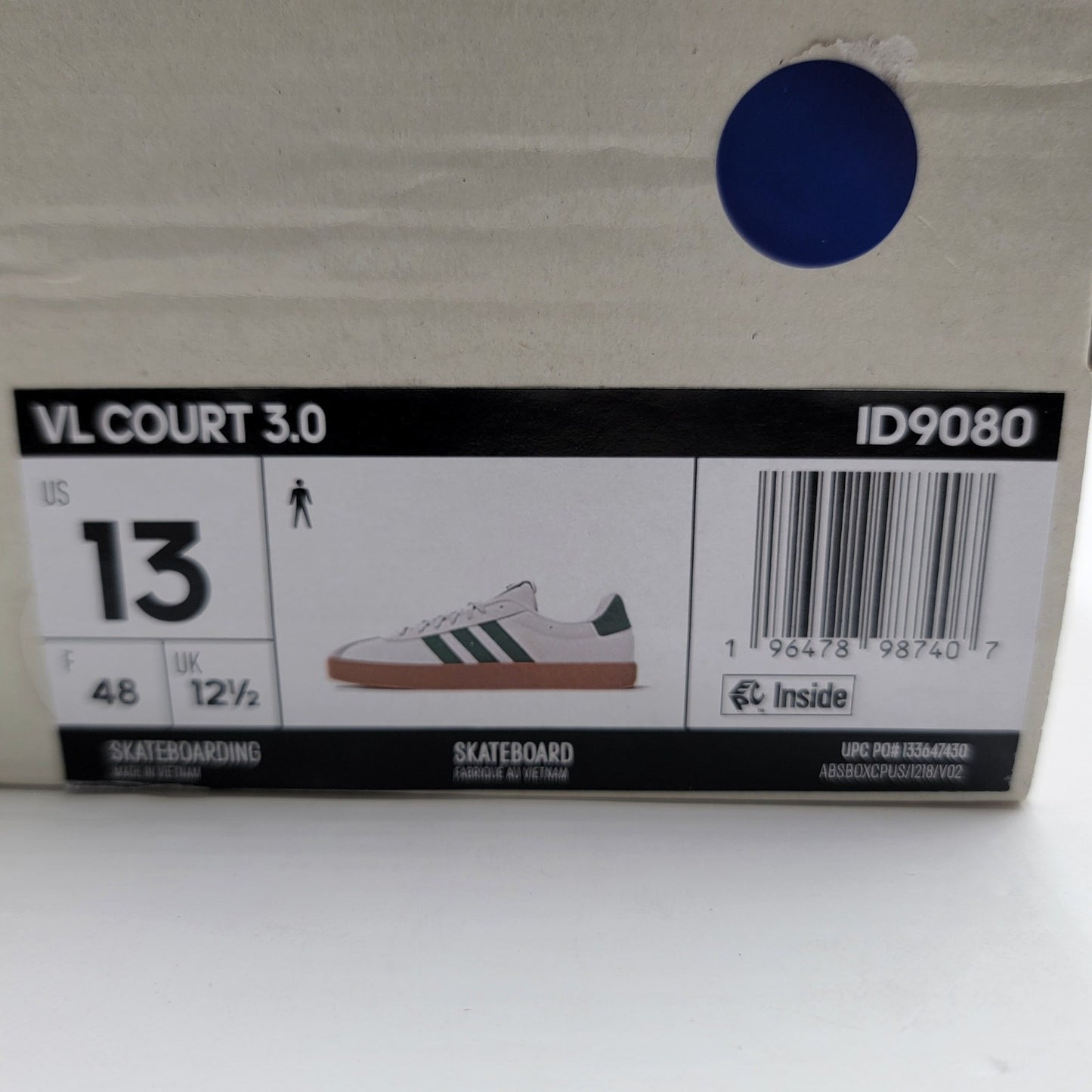 Adidas VL Court 3.0 'White Preloved Green' - Size 13 - New8