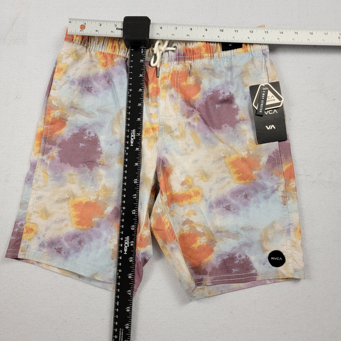 RVCA Arch Elastic Boardshorts TieDye PHPO 16" Short Length Size L NWT Surf5