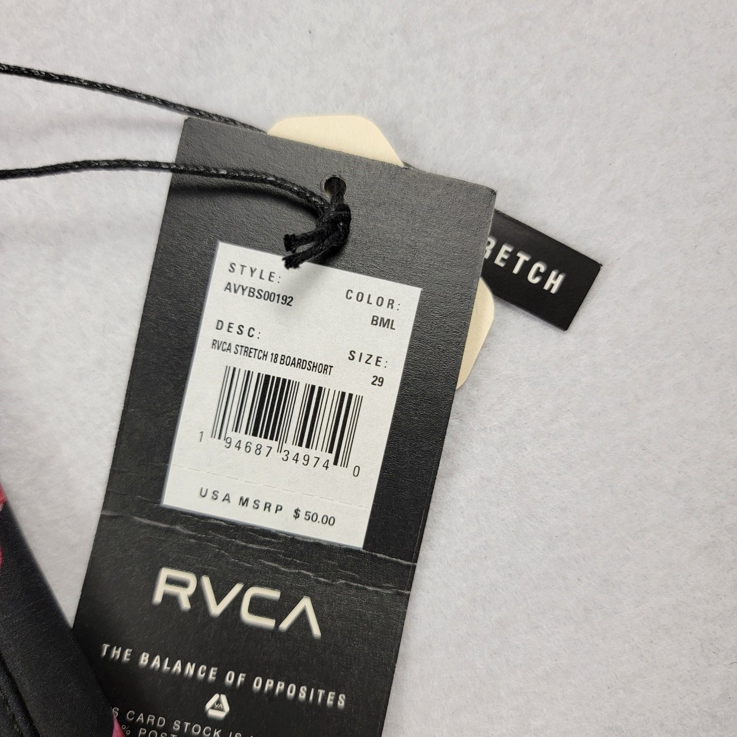 RVCA Men's VA Stretch 18" Floral Boardshorts Black Multi Size 29 NWT Surf Swim4