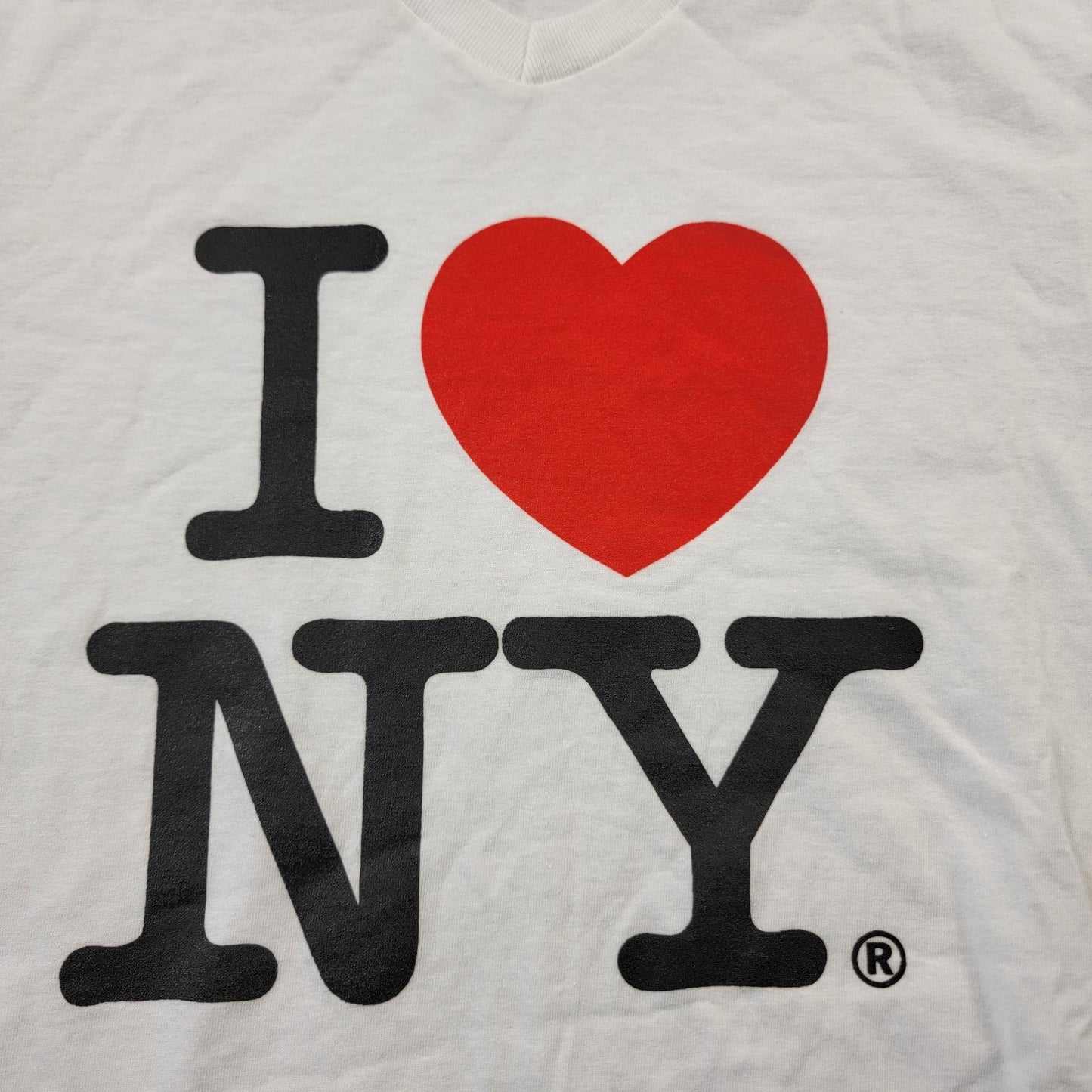 I Love NY Tourism Women's V-Neck White Tee New with Tags