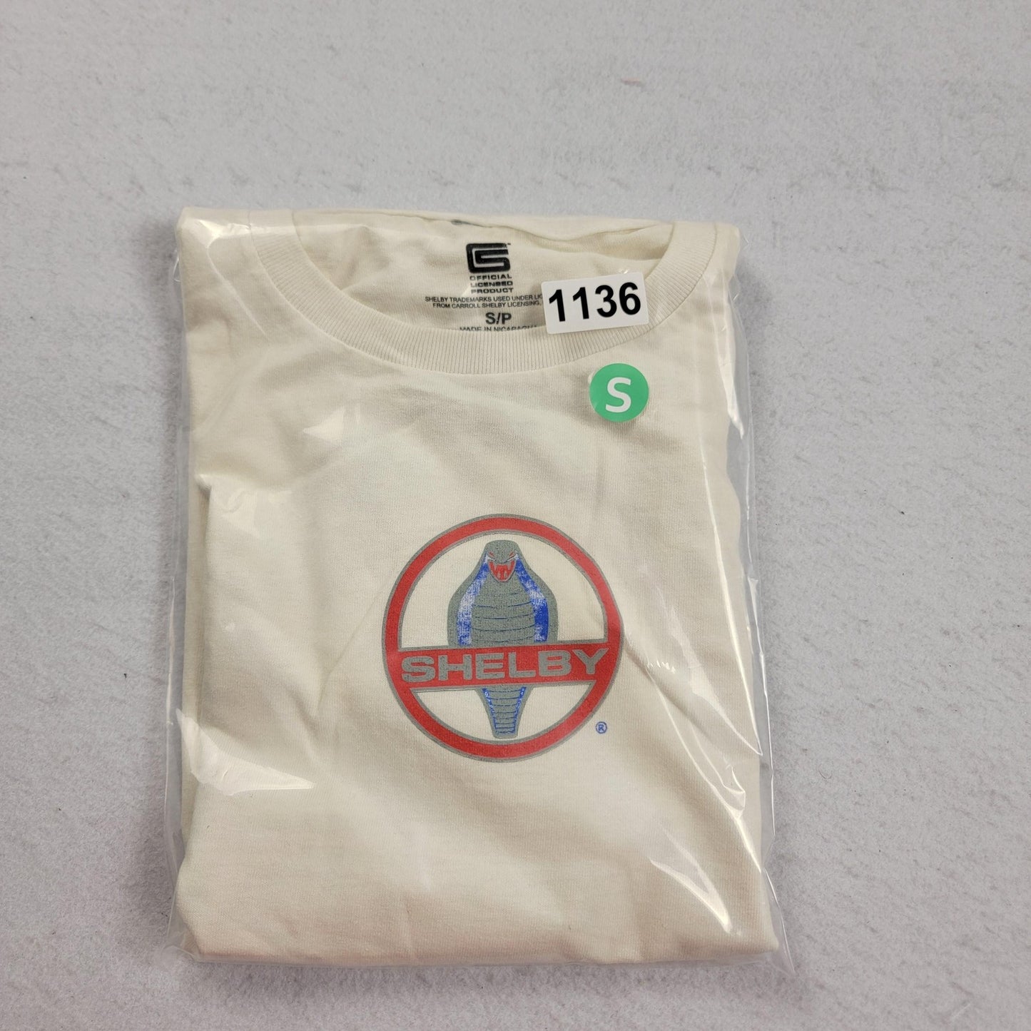Shelby Cobra Shirt Mens Small White Graphic Tee Licensed Racing 100% Cotton 11364