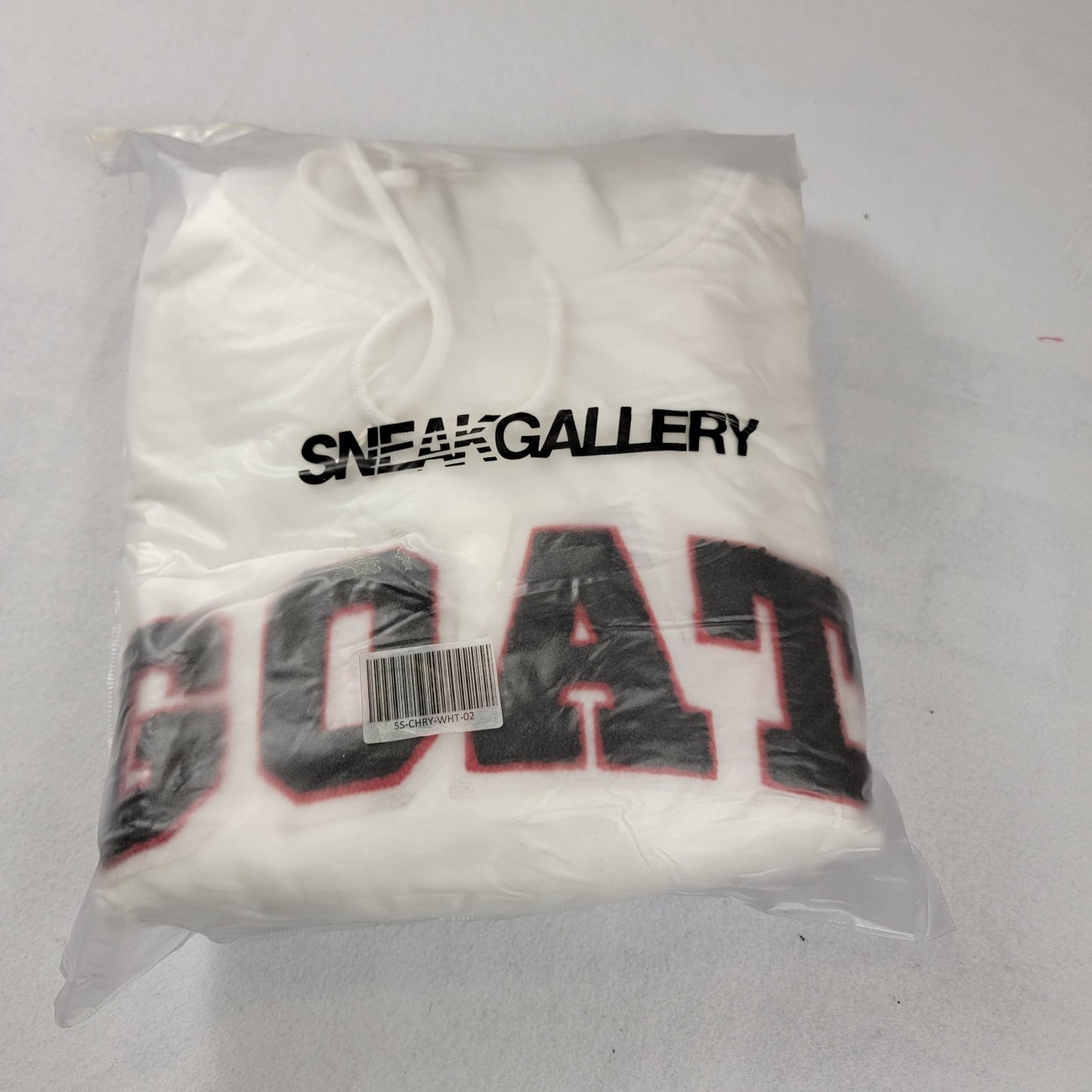 SneakGallery GOAT Short Sleeve Hoodie Jogger Sweat Suit Set Mens M White NWT 6699