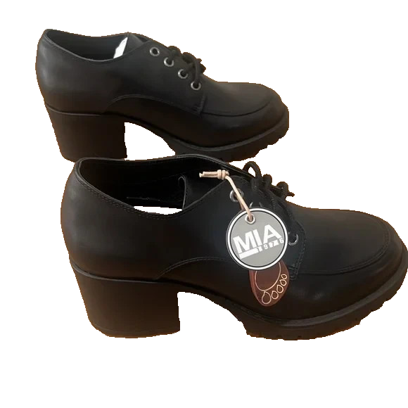 MIA Vicki Black Lug Sole Oxford Heels Women’s Size 9 New Comfort7