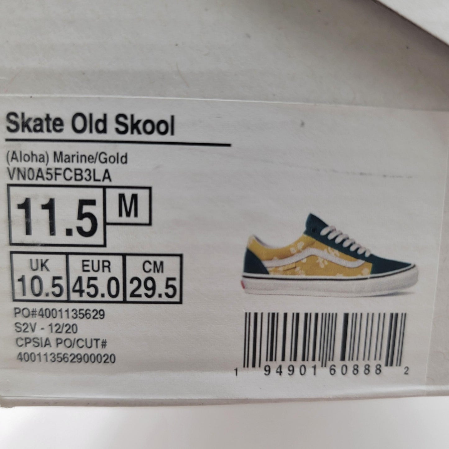 Vans Skate Old Skool Shoes Mens Size 11.5 PopCush Aloha Floral VN0A5FCB3LA7