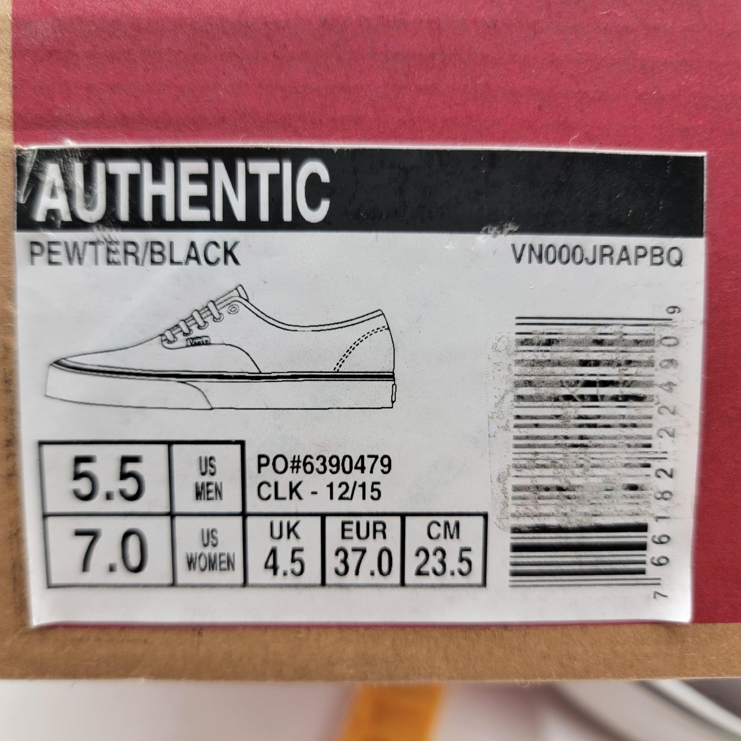 Vans Authentic Shoes Mens Size 5.5 Womens 7 Low Top Skate Canvas VN000JRAPBQ10
