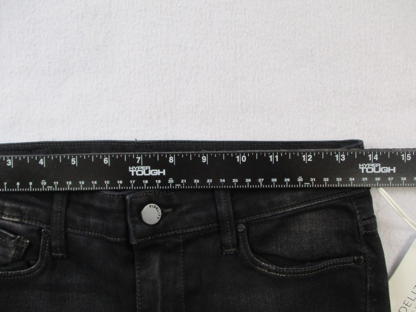 Fidelity Denim REV Jeans Womens 30x32 Black Charcoal Slim Straight Lace Hem 14659