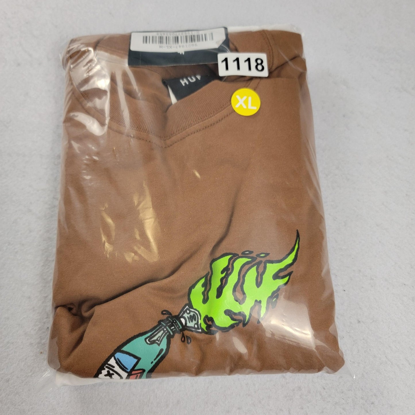 HUF Firestarter Brown + Stance Crew T White 2 PK Mens Sz XL Short Sleeves