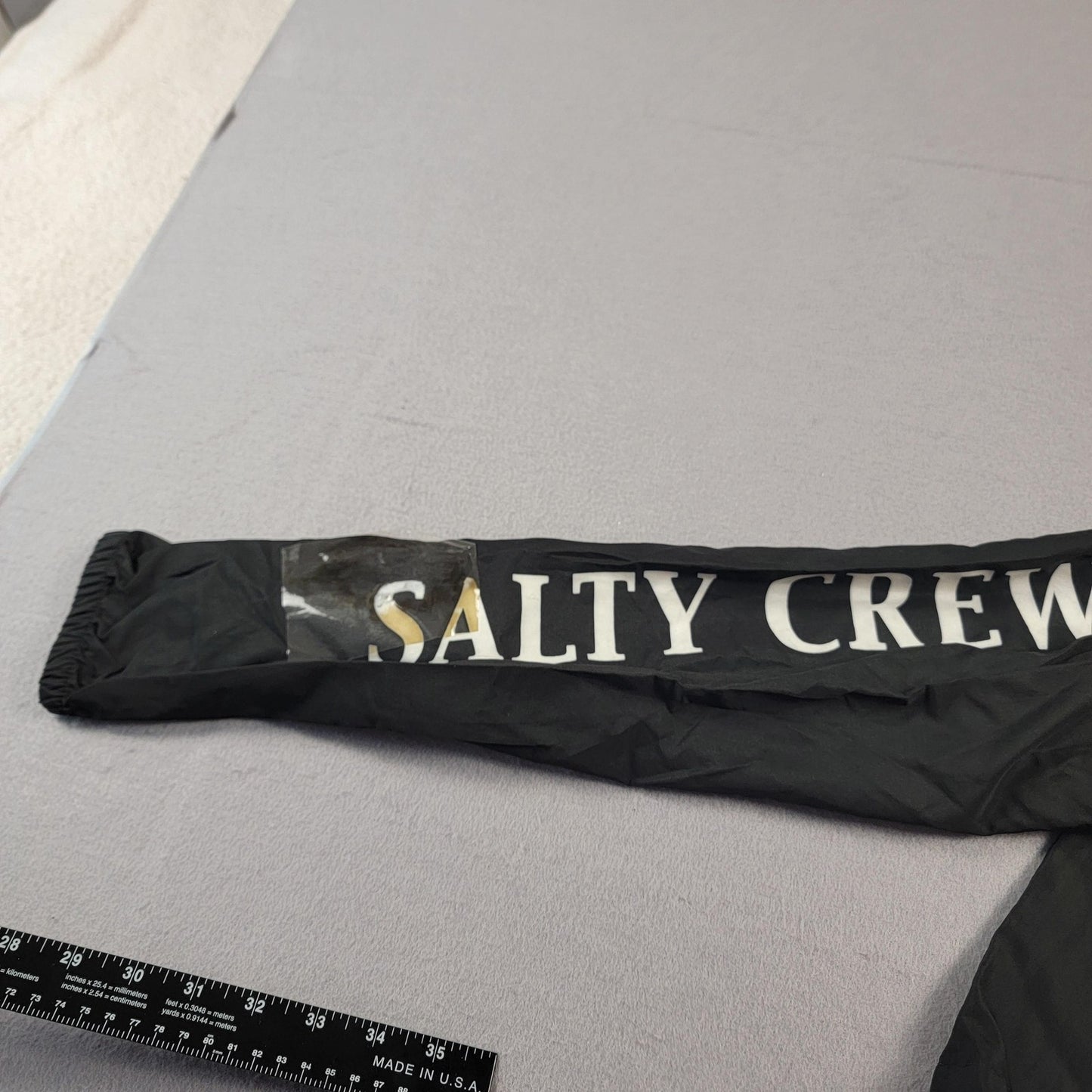 Salty Crew Jacket Unisex Medium Black Windbreaker Hooded Full Zip Swim Surf Logo6