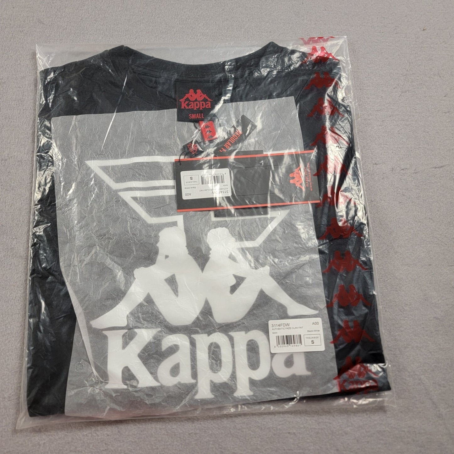 Kappa x Faze Clan TShirt Mens Sz S Black White Streetwear Short Sleeve Men NEW5