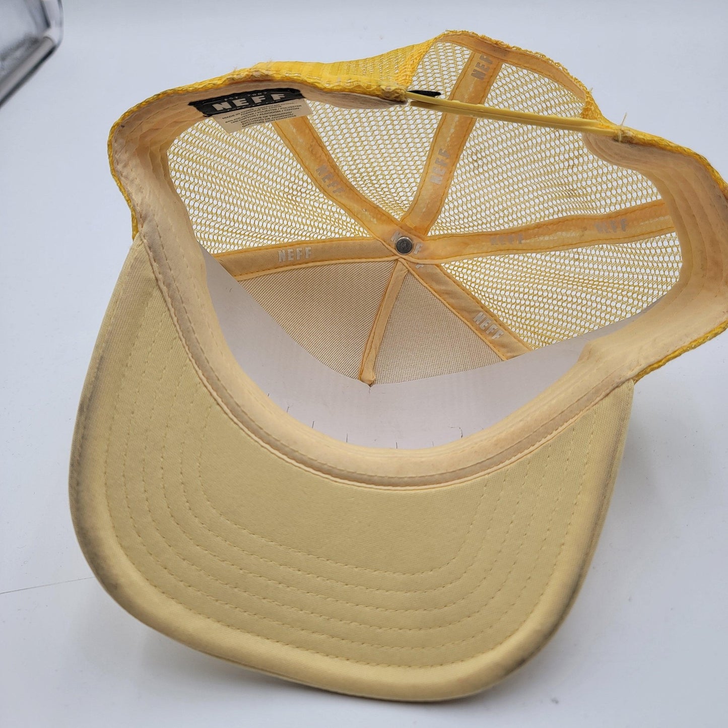 Neff Hat Cap Snap Back Yellow Trucker Mesh Losing My Mind Embroidered Mens6