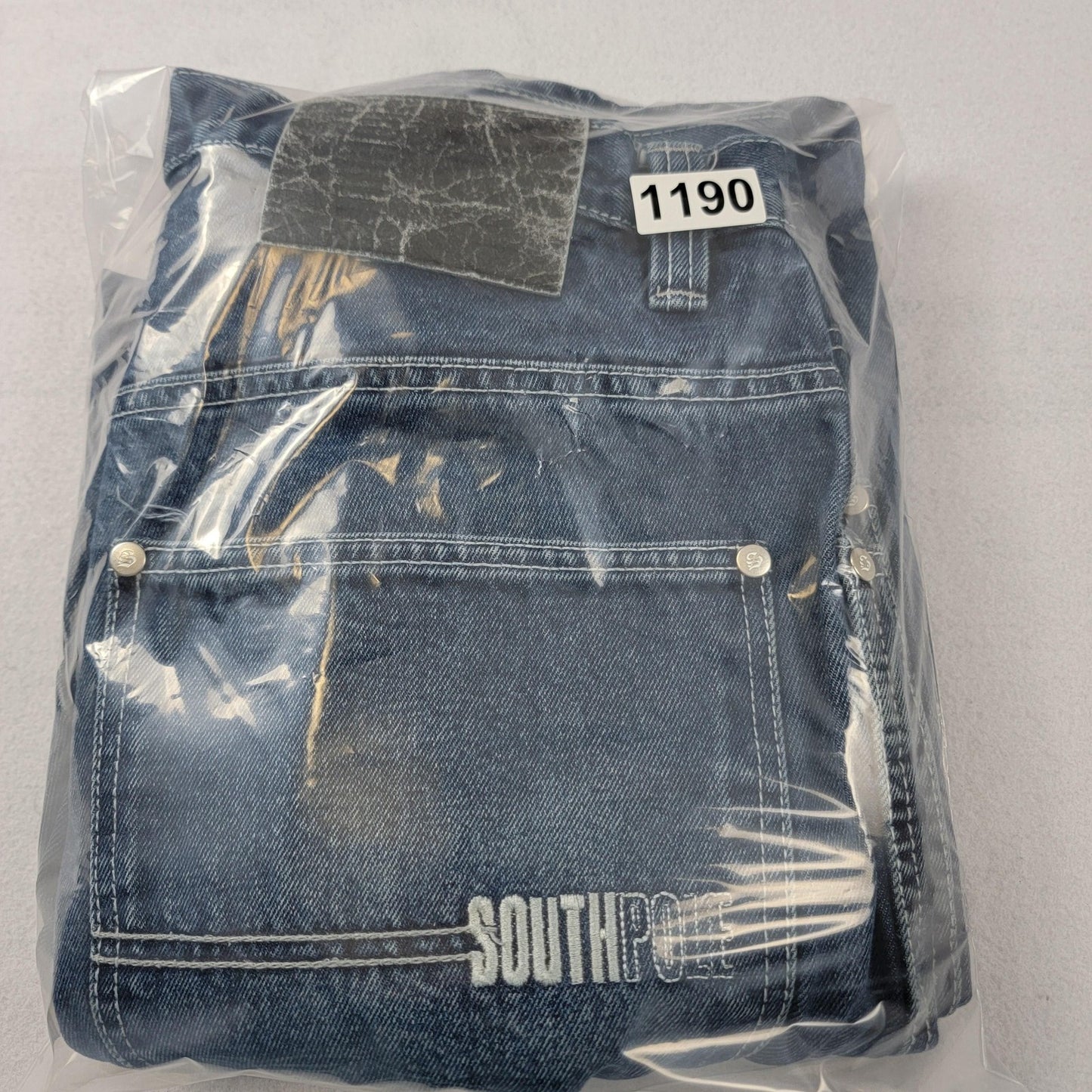 Southpole Jeans Mens 36 Blue Carpenter Workwear Utility Pockets Hammer Loop 11909