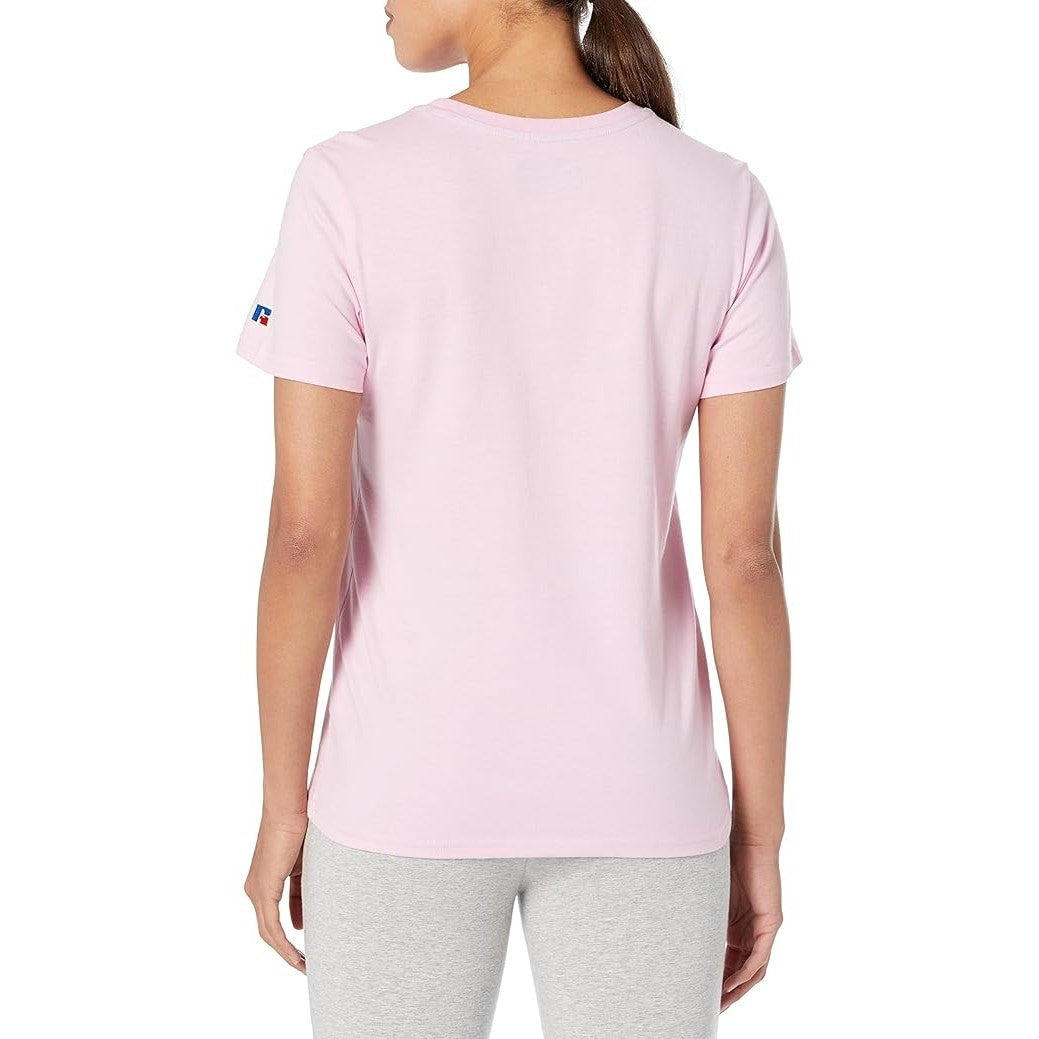 Russell Athletic Women's Solid Basic Short Sleeve Tee Pink Icing Sz XS1