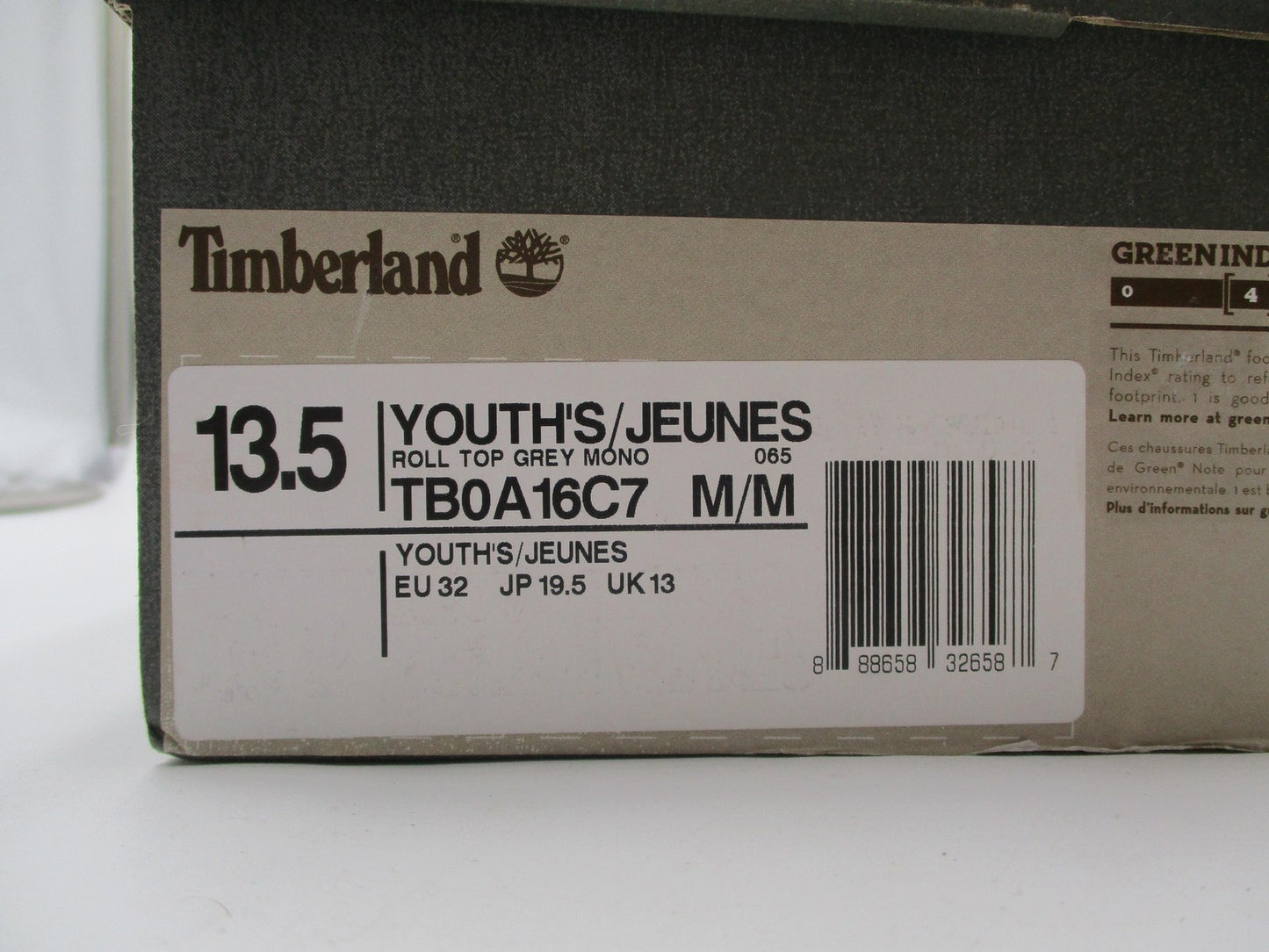 Timberland Boots Girls Size 13.5 Roll Top Grey Mono Combat Youth TB0A16C713