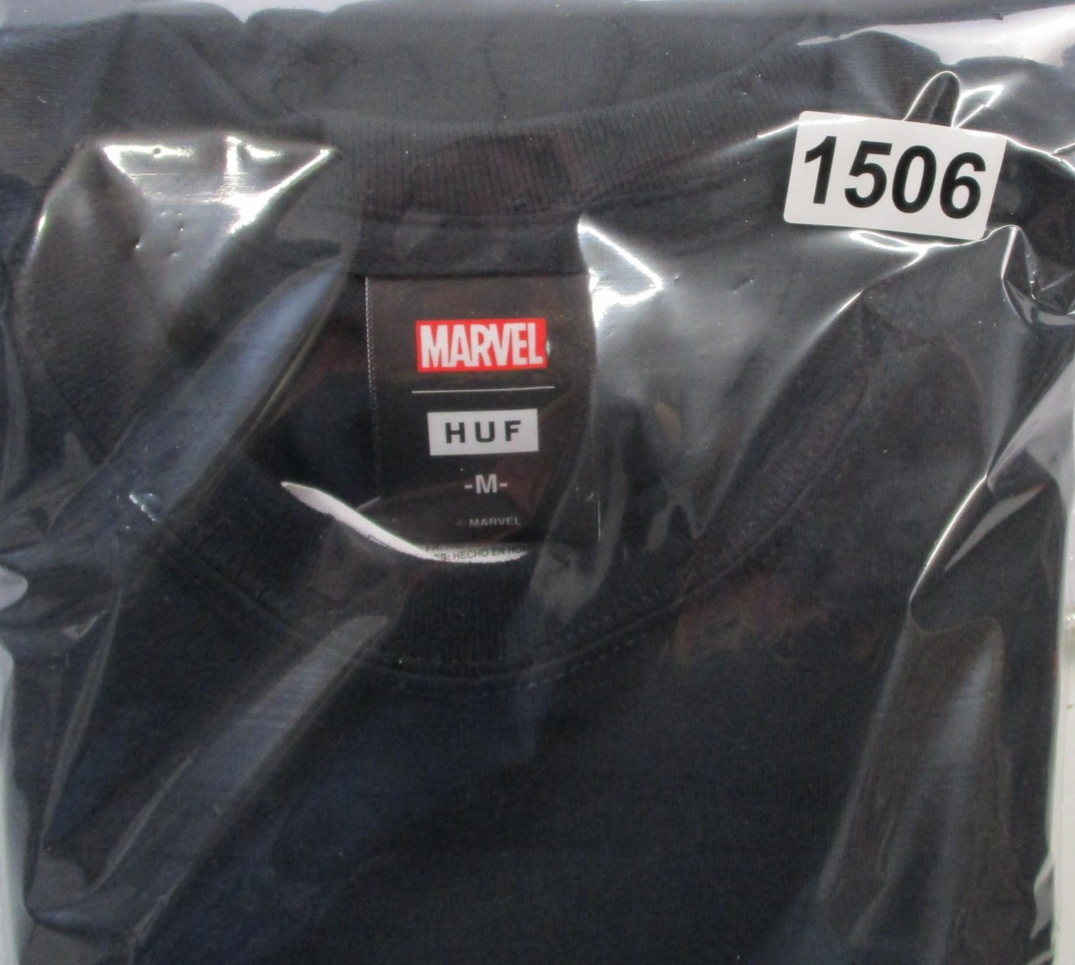 SpiderMan HUF Marvel Shirt Mens Medium Black Graphic Tee Back Graphic 150610