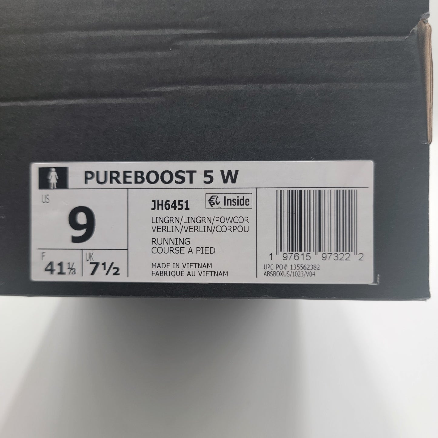 Wmns Adidas PureBoost 5 Sz 9 Running Linen Green Coral JH6451 NIB9