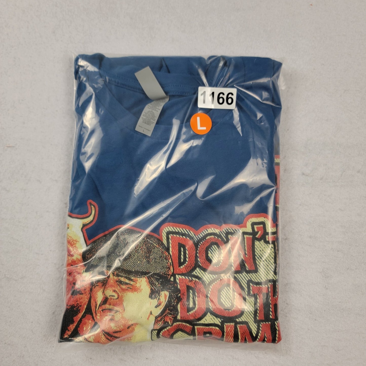 Vintage Baretta TV Show Graphic Tee Don’t Do The Crime Quote Blue Sz L