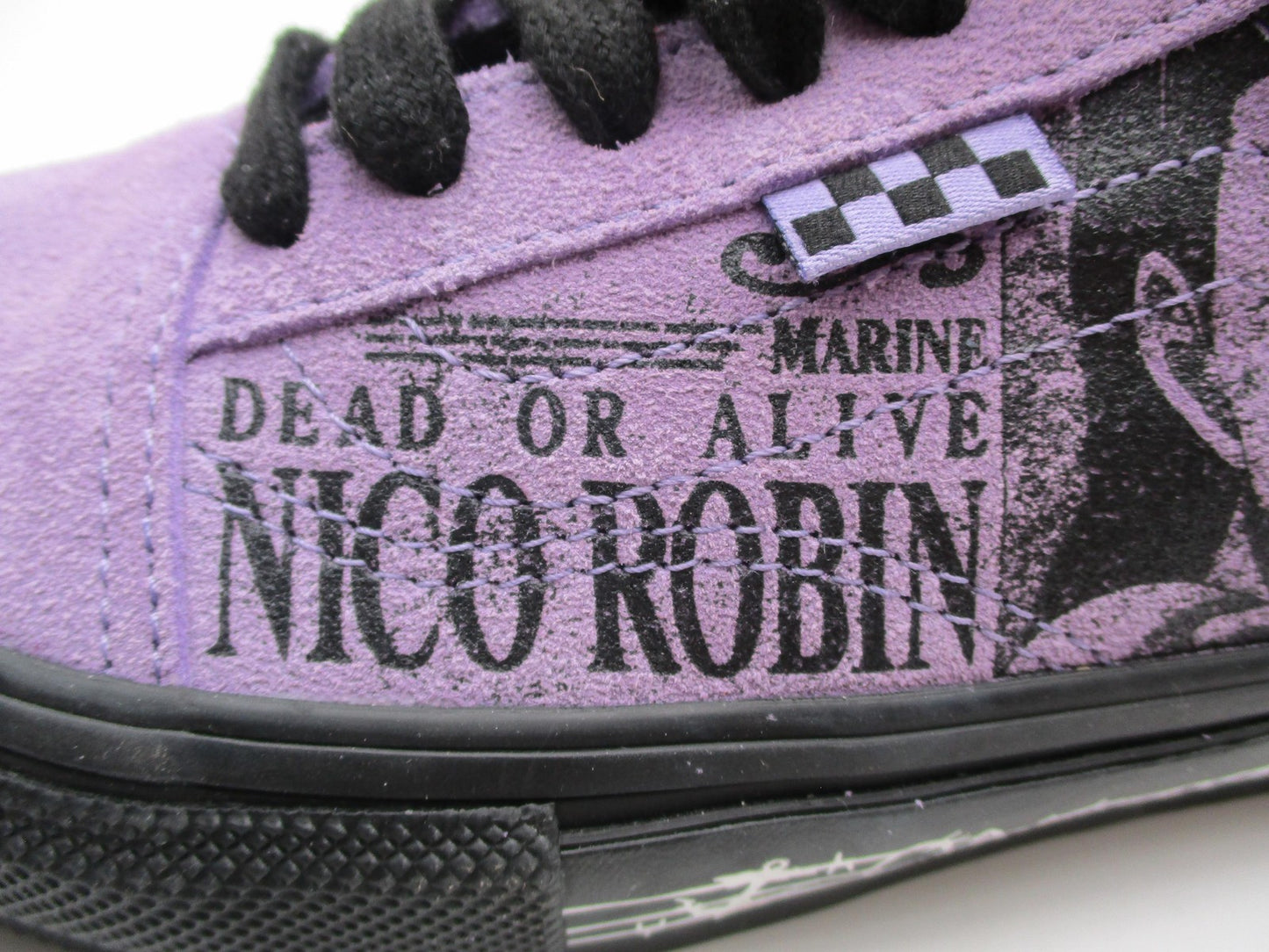 Vans One Piece Nico Robin Shoes Mens Sz 4.5 Purple Black Skateboarding Anime 1J112