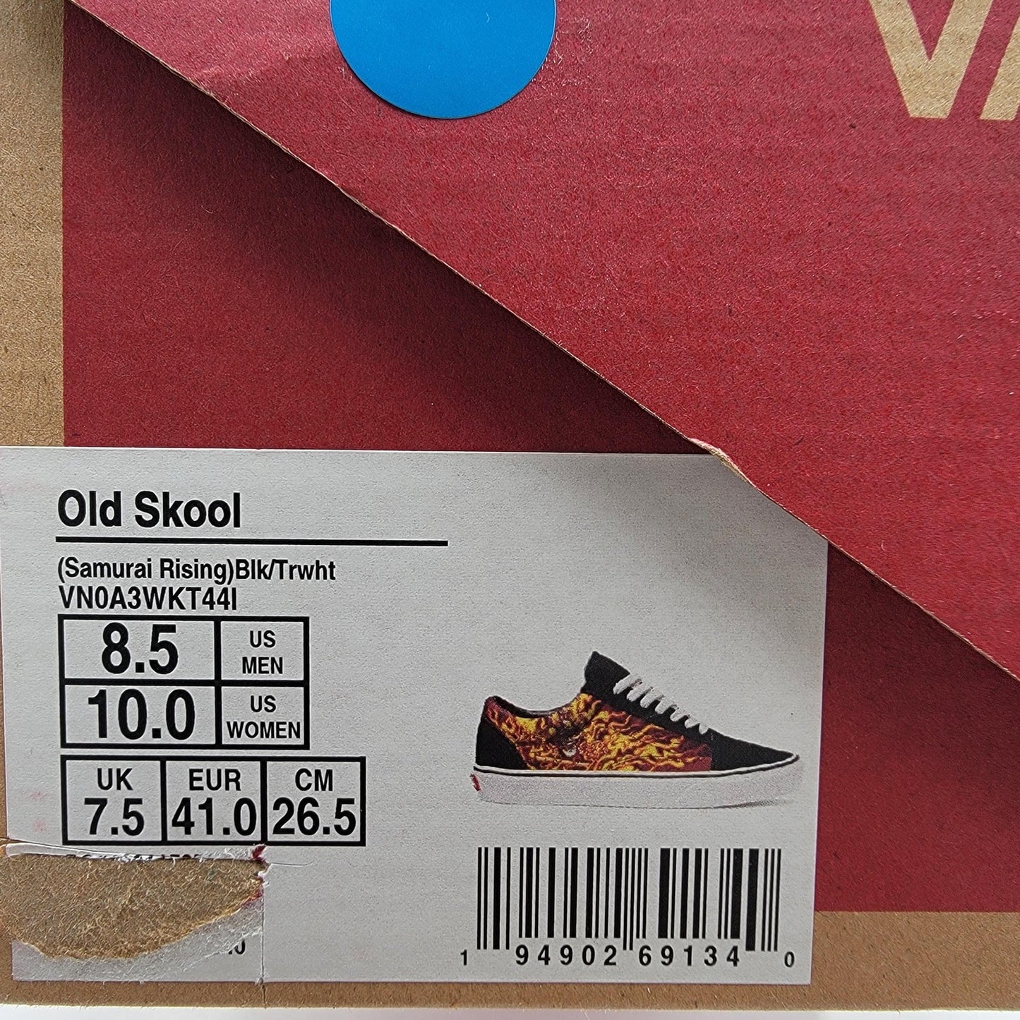 Vans Old Skool Black Samurai Rising Flames VN0A3WKT44I Men's