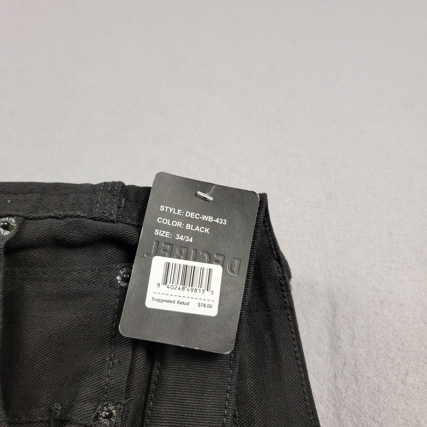 Decibel Cargo Pants Mens 34x34 Black Streetwear Multi Pocket Utility New Tag 9186
