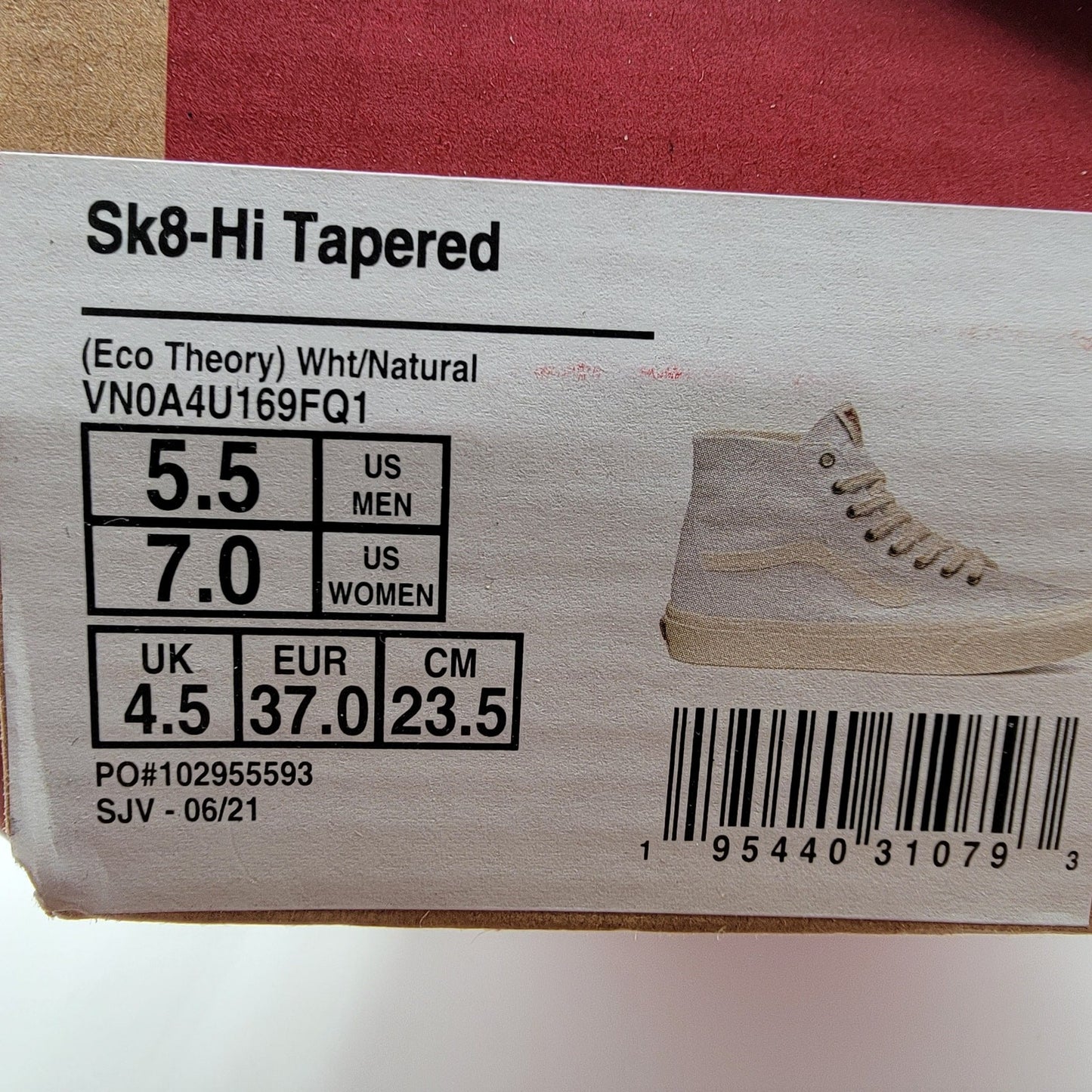 Vans Sk8Hi Tapered Eco Theory White Natural Men 5.5 Women 7 NIB9