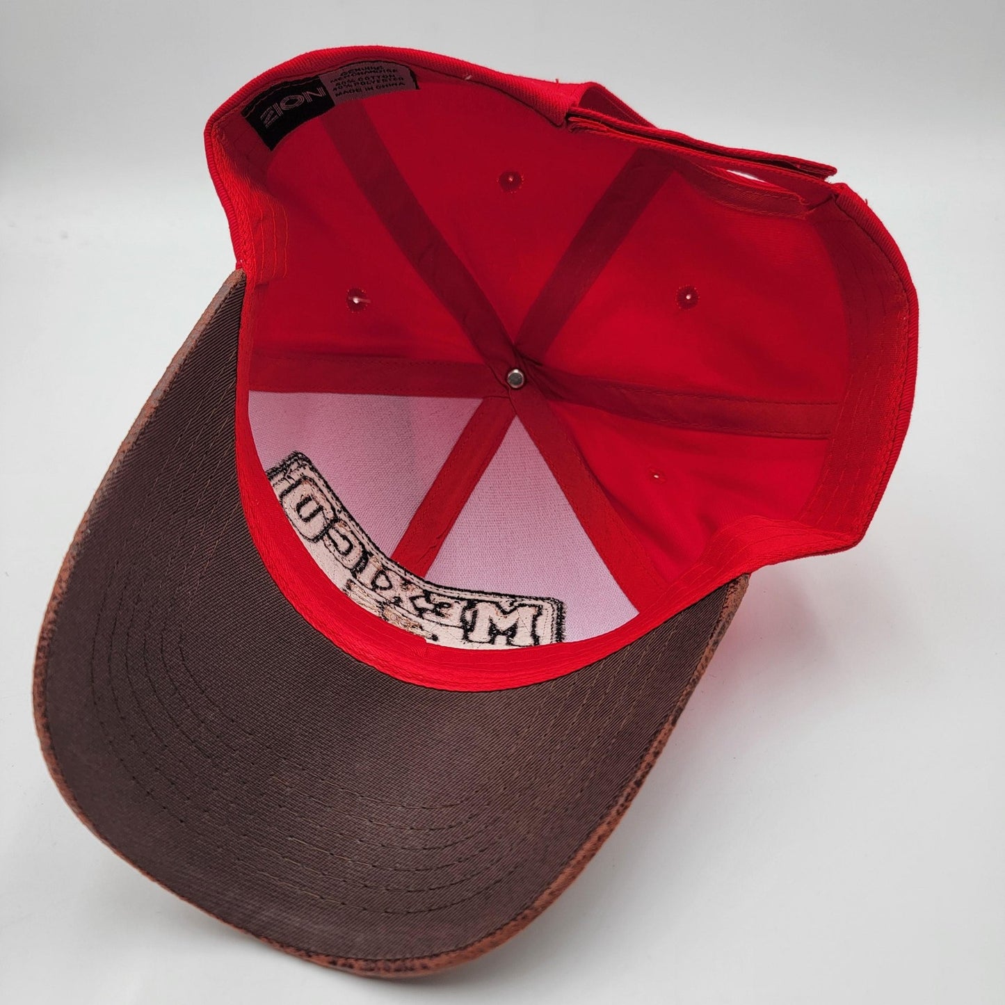 Mexico Hat Cap Strap Back Red Brown Distressed Bill Embroidered Patch Mens6
