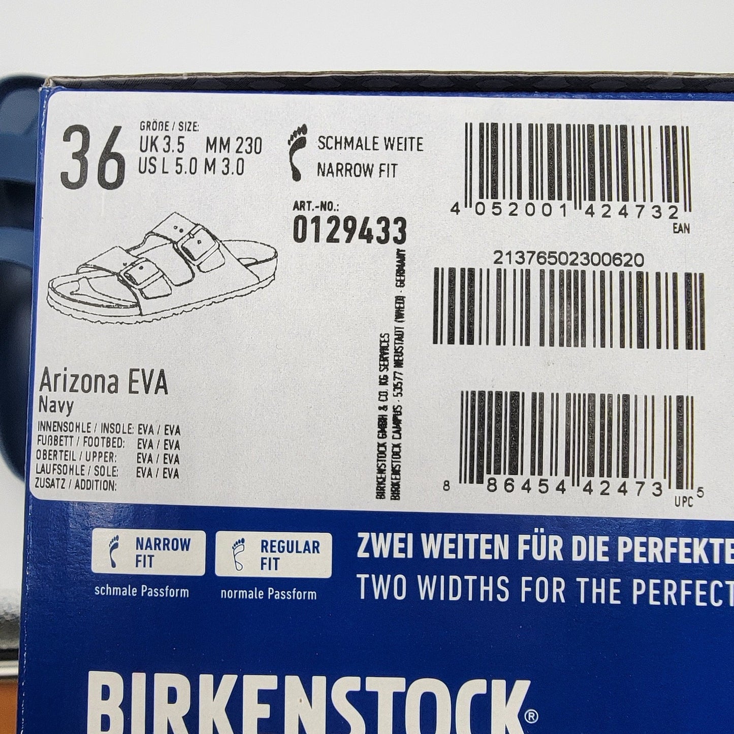 Birkenstock Arizona EVA Navy Sz 5W EU 36 Narrow Fit 6
