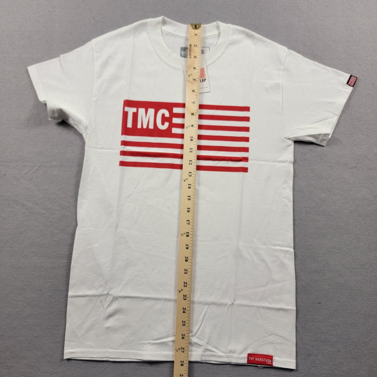 The Marathon Clothing TMC Shirt Mens Small White Graphic Tee Logo Run A Lap7