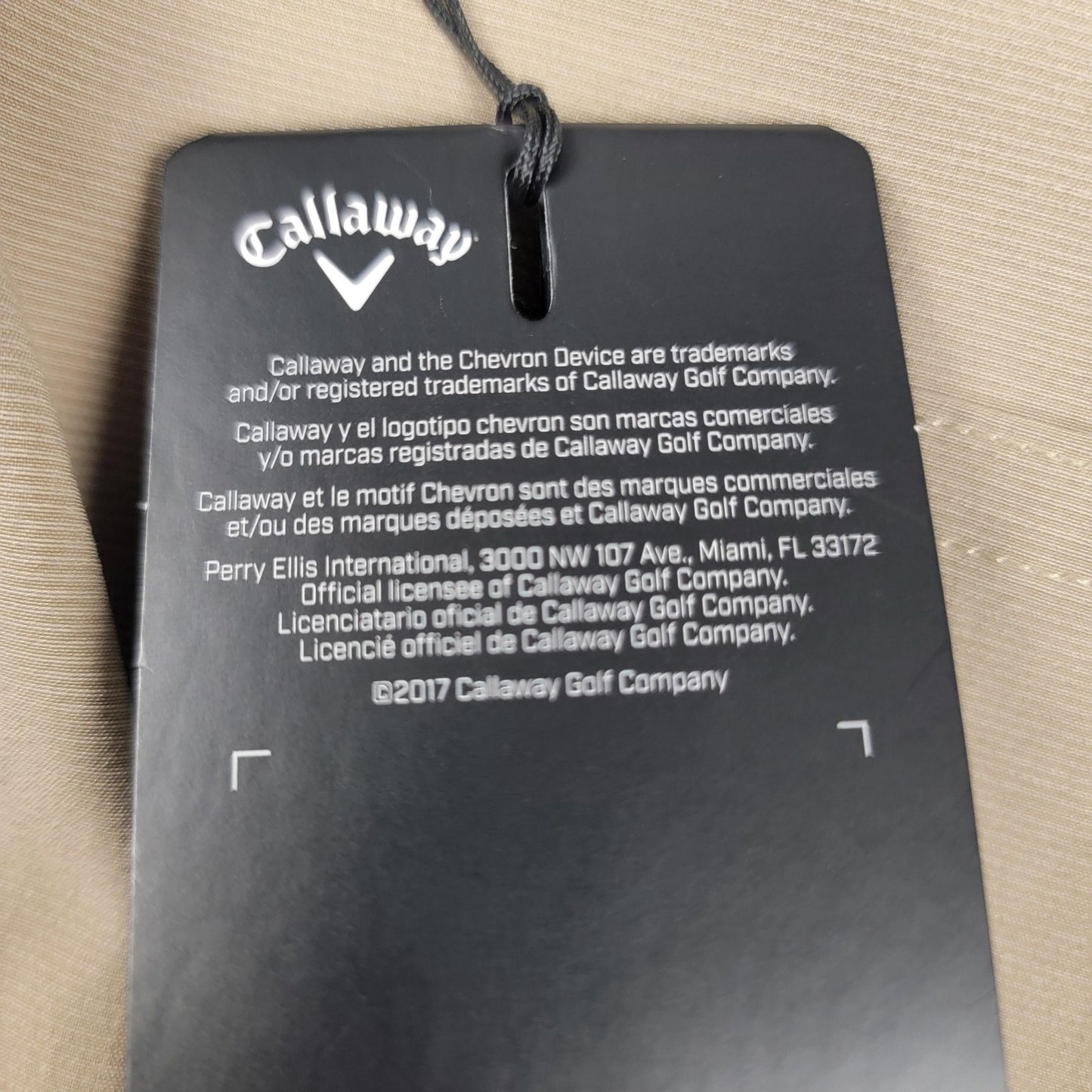 Callaway Pants Men 46x34 Khaki Golf OptiDri Stretch Lightweight Performance 98912