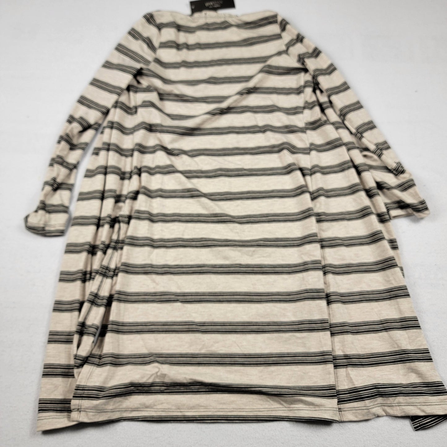 Love Ryan Los Angeles Striped Long Open Front Cardigan Sweater Coatigan M 840/414