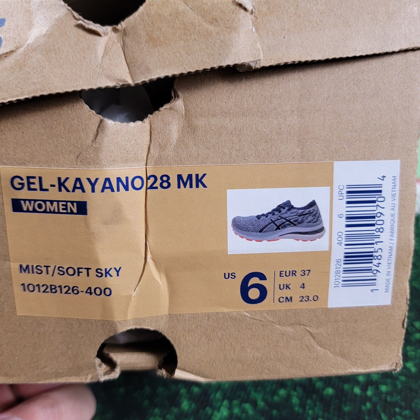 Asics GelKayano 28 Mist/Soft Sky Women's Size 6 NIB7