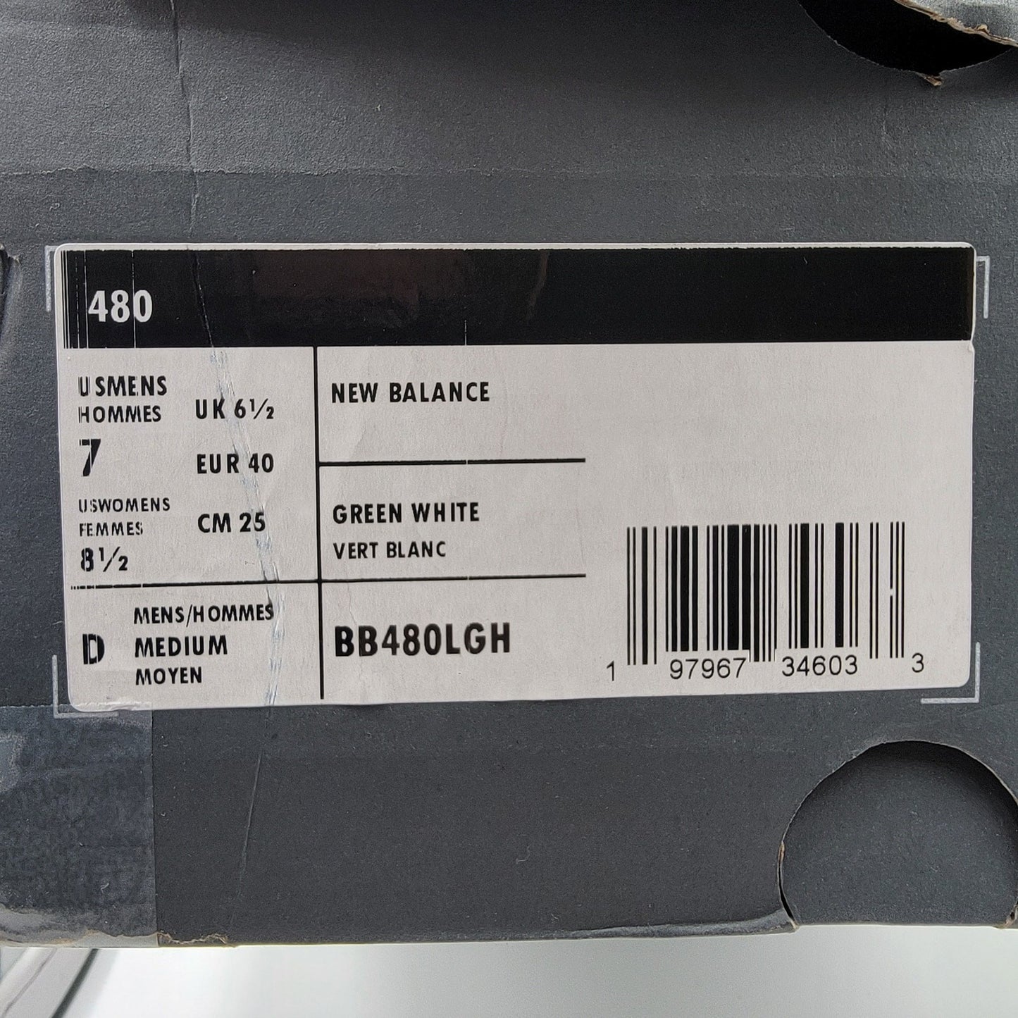 New Balance 480 'Team Forest Green' Sz 7 BB480LGH9