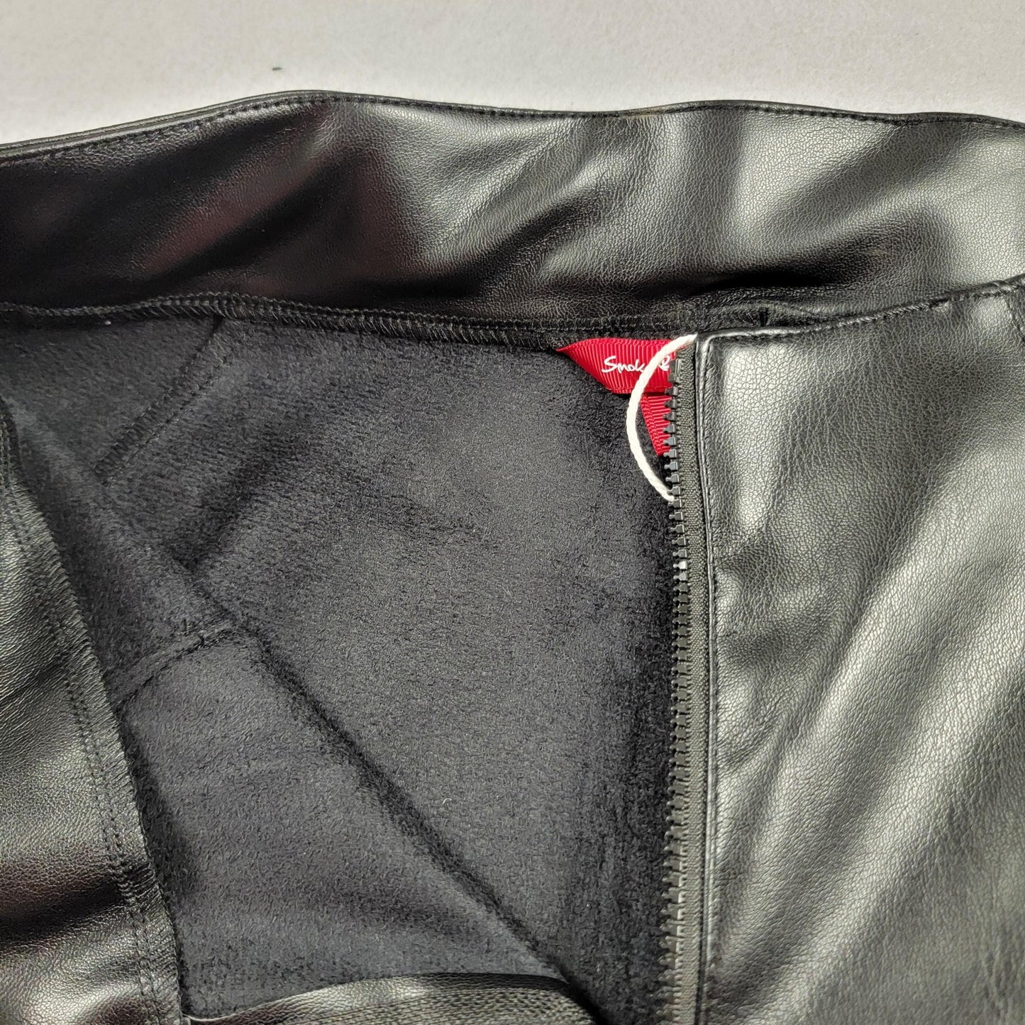 Smoke Rise Red Team Pants Women Medium Black Faux Leather Moto Stretch New