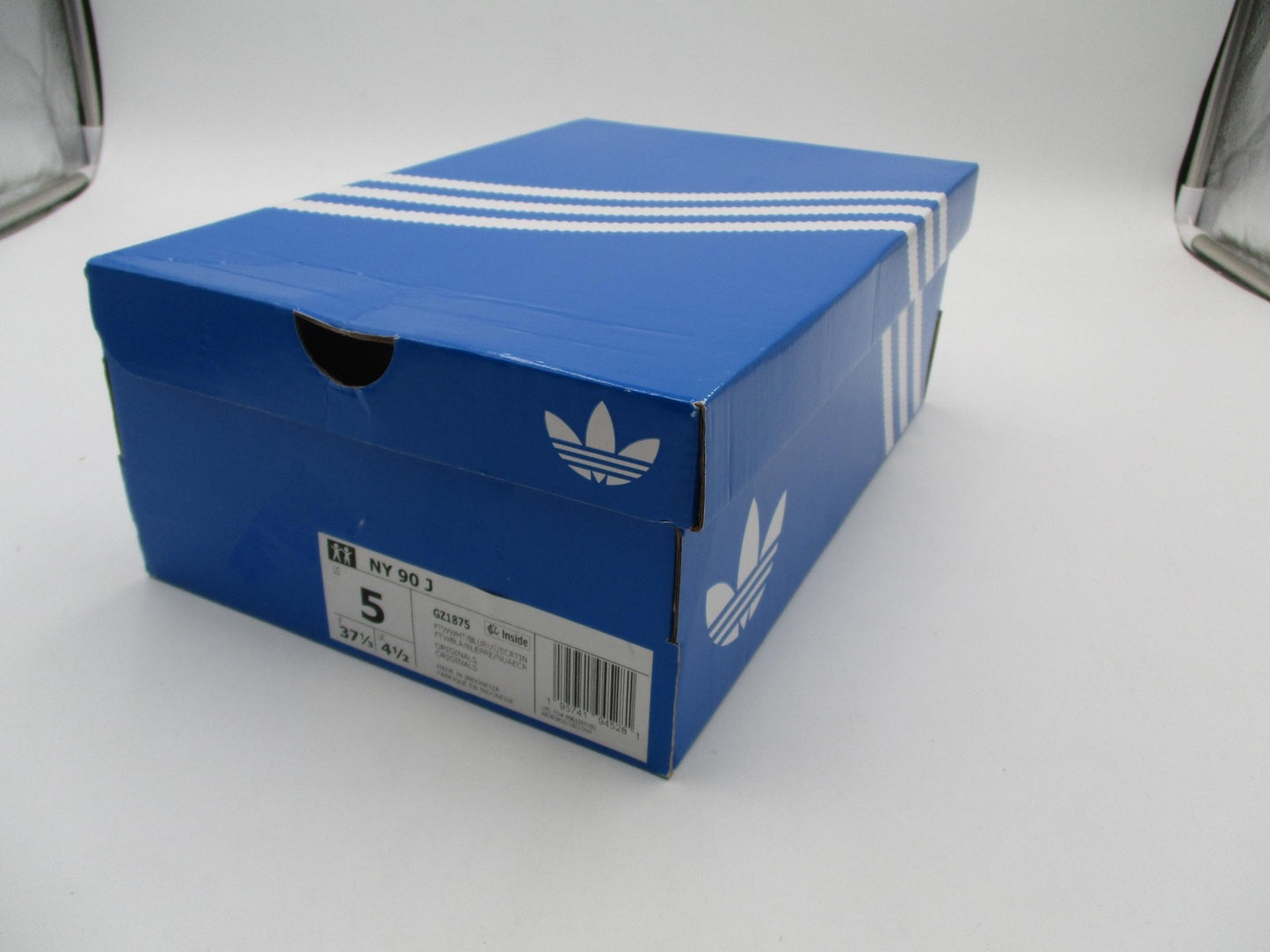 Adidas NY 90 J Shoes Girls Size 5 White Blue Originals Casual Sneakers GZ187516