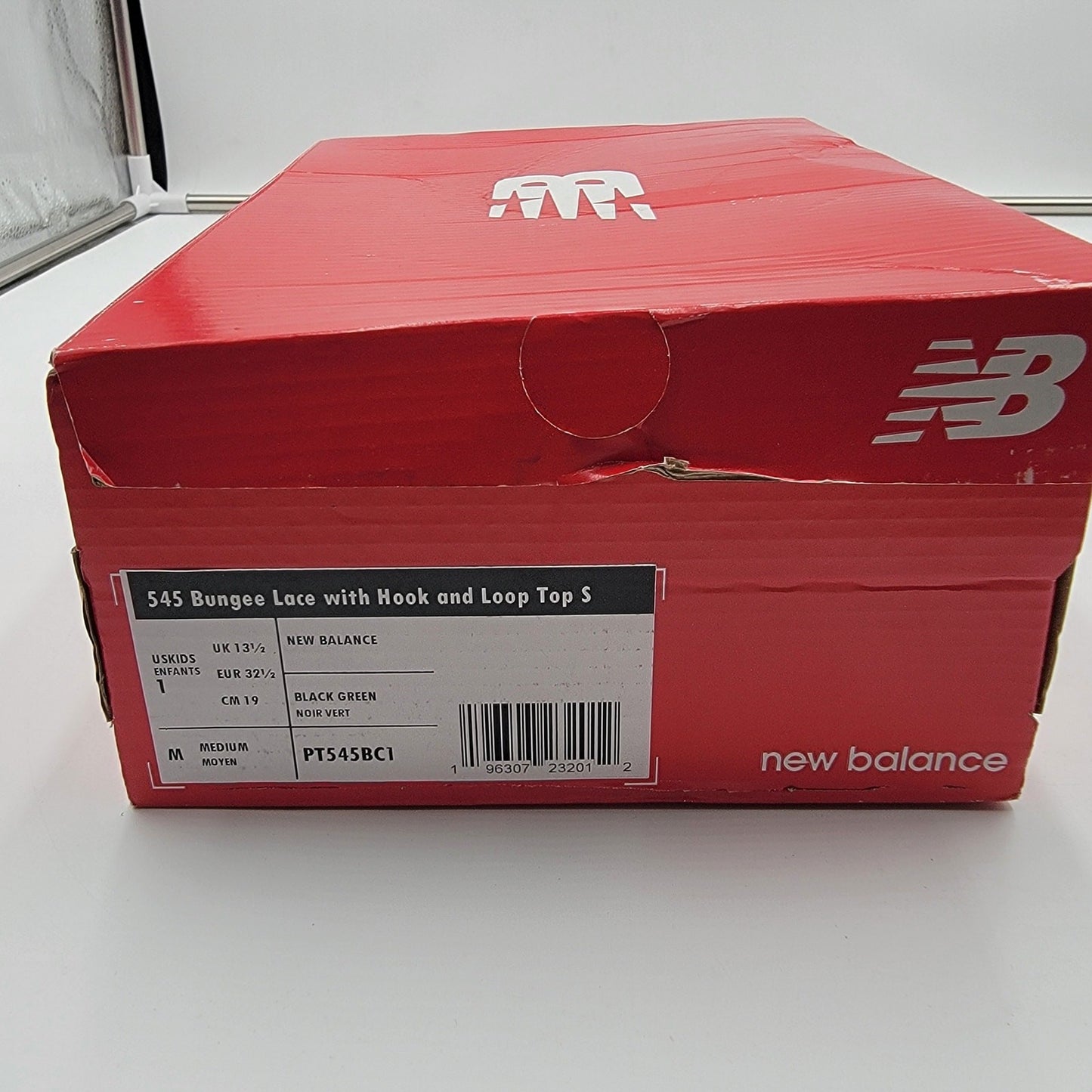 New Balance 545 Bungee Lace Little Kid 'Black Pixel Green' Sz 17