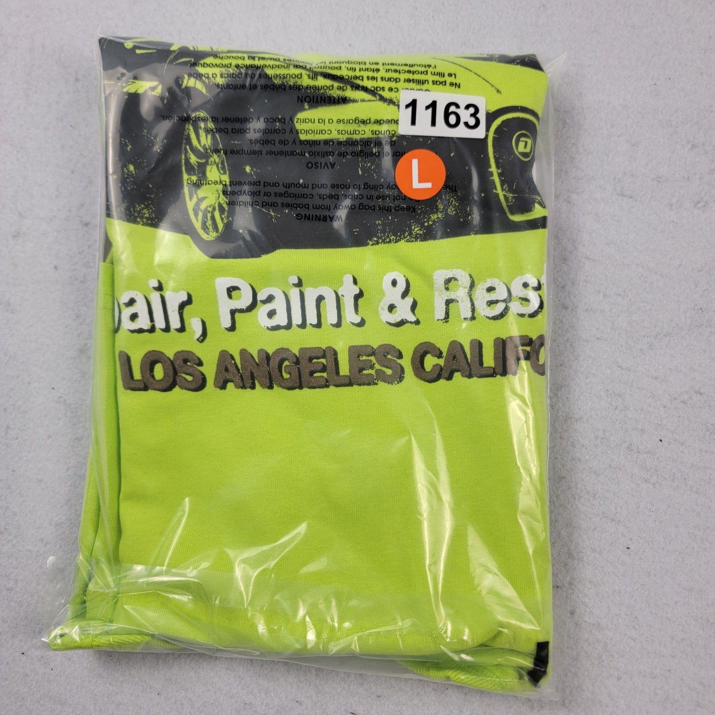 Observance Auto Shop TShirt Large Neon Green Car Graphic Los Angeles USA