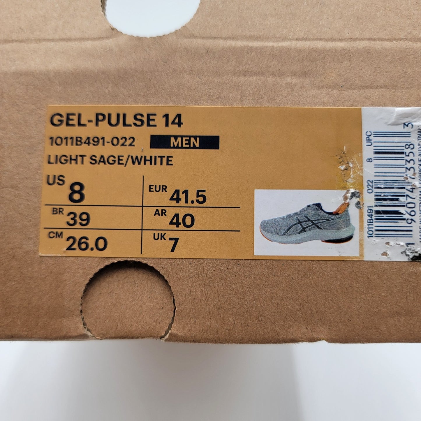 Mens ASICS Gel Pulse 14 Light Sage Orange Sz 8 NIB Running Shoe Lightweight9