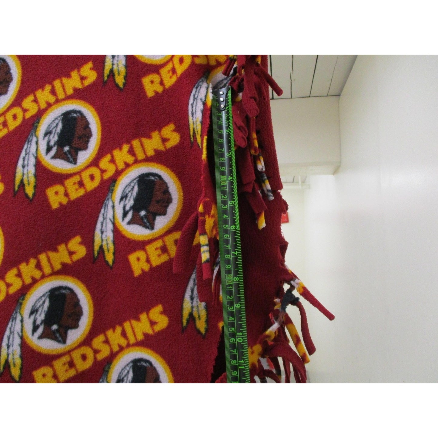 Washington Skins Blanket One Size Red Nfl Football Fleece Fringe Throw