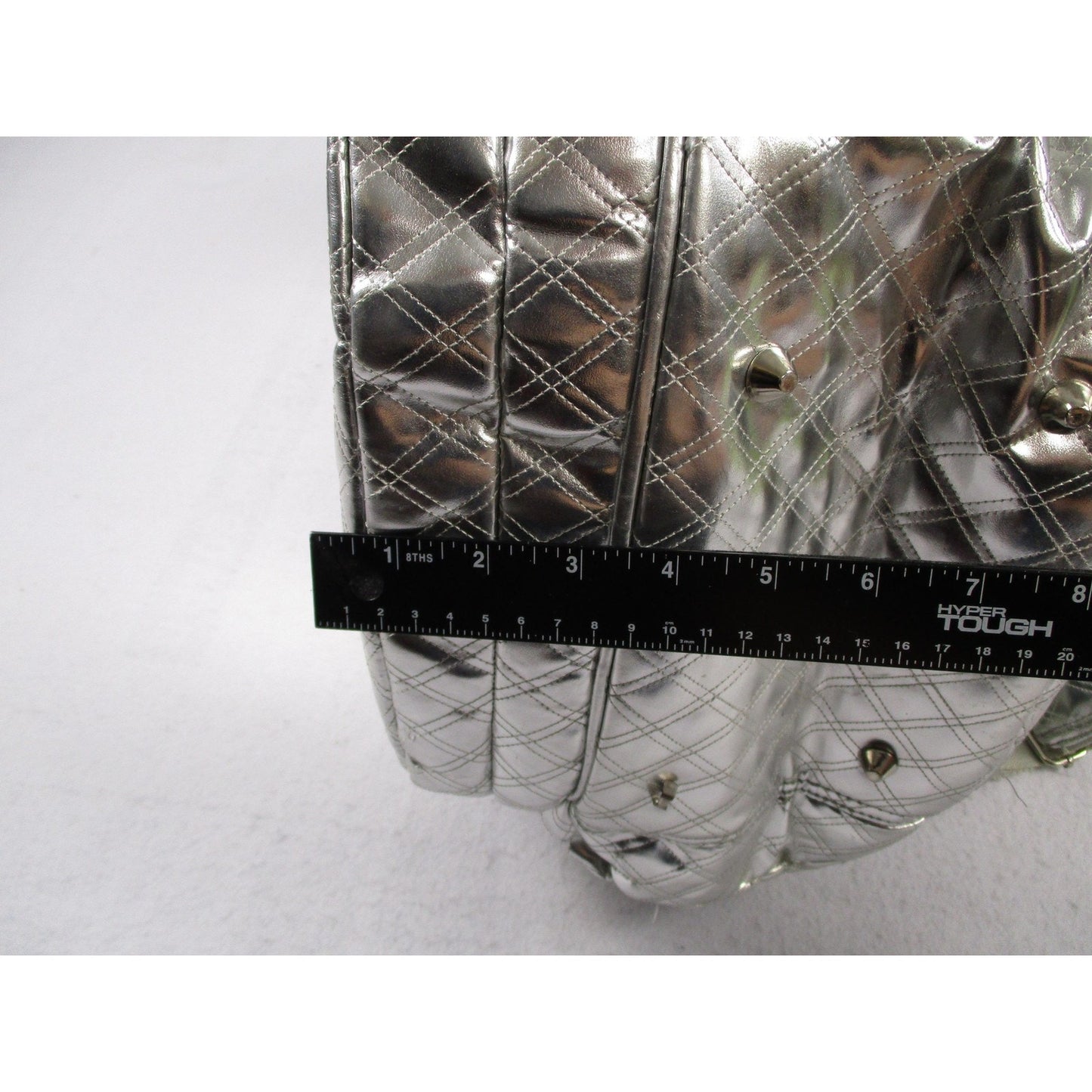 Life Is Tennis Metallic Quilted Backpack Bag Silver Tennis Racket Holder Gear