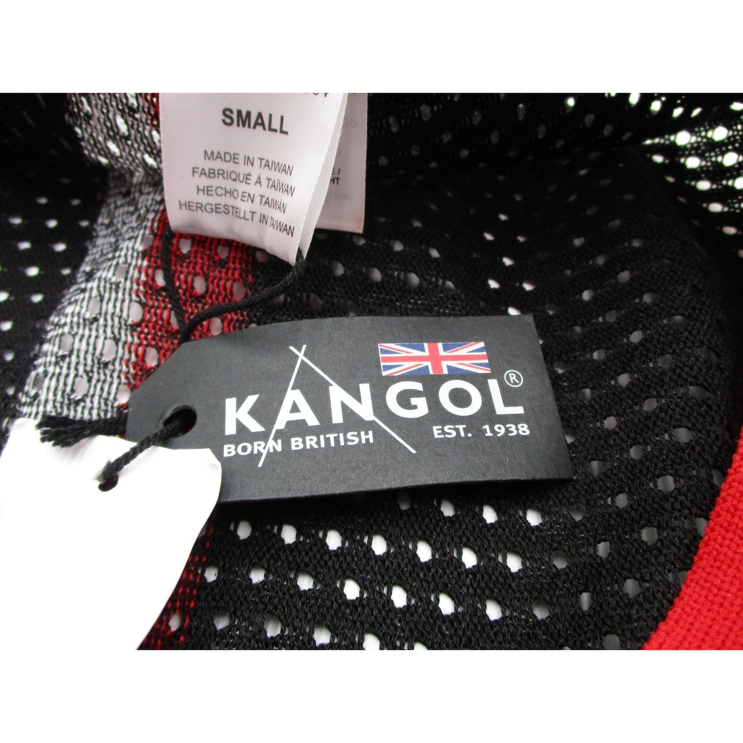 Kangol Hat Cap Flat Fitted Mens Small Mesh Stripe 504 Black Red Summer Nwt