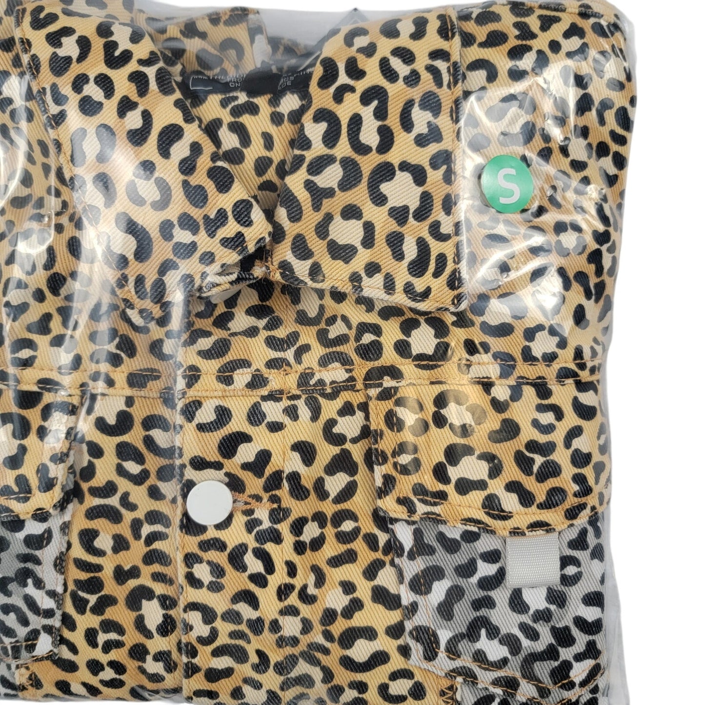 The Hideout Clothing Frosty Tropics Leopard Denim Jacket S NWT 200 Made 778-7826