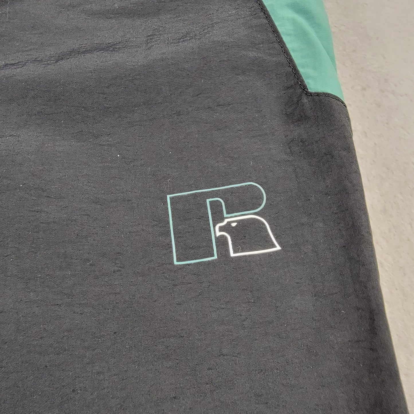 Russell Athletic Men's Colorblock Track Pants | Size L | Black / Teal / White | NWT | $95 Retail
