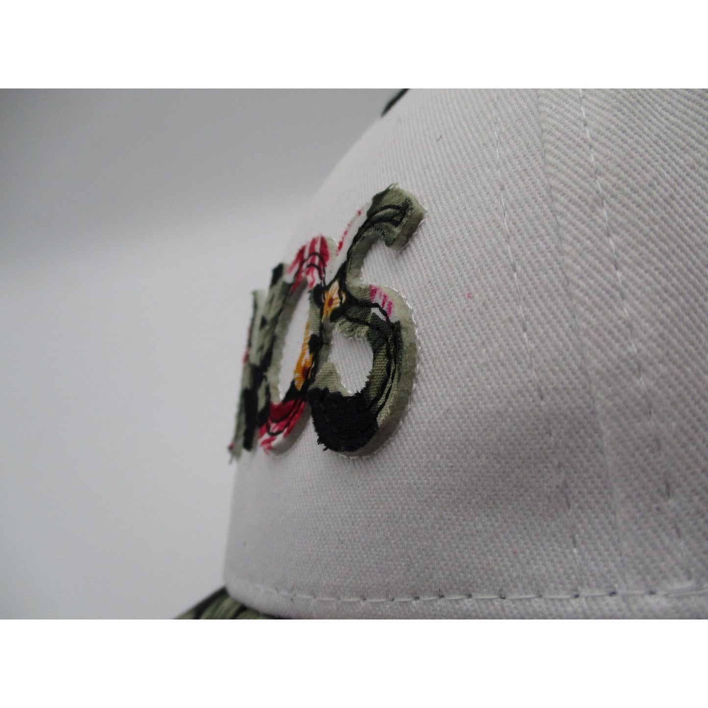 Mykonos Hat Cap Strap Back Mens One Size Floral Brim White Twill Karfil Greece Preowned