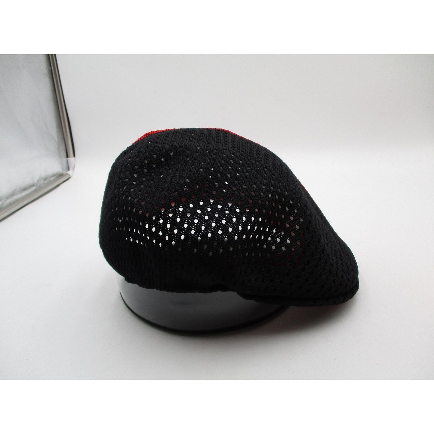 Kangol Hat Cap Flat Fitted Mens Small Mesh Stripe 504 Black Red Summer Nwt