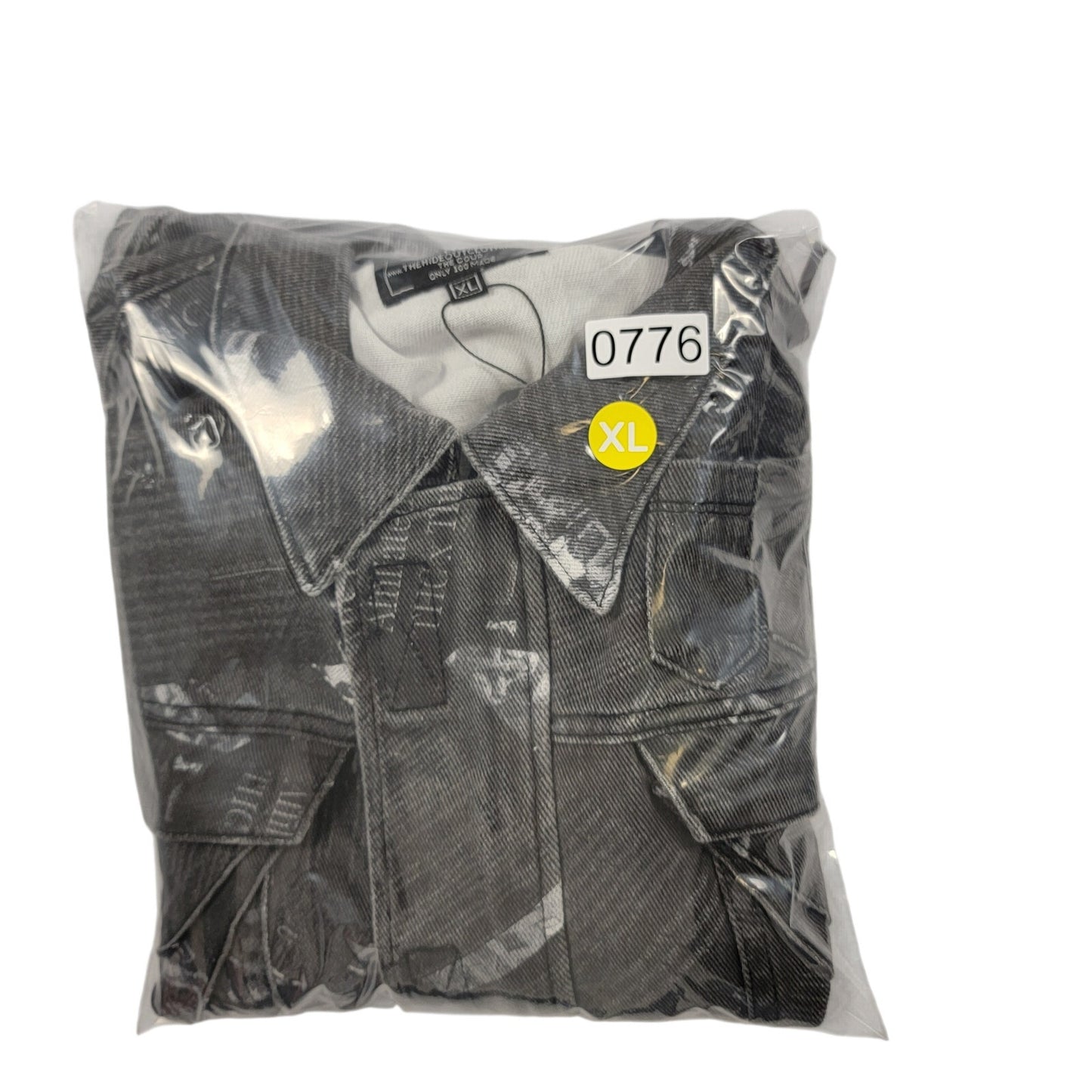 The Hideout Clothing The Coup Jacket Mens XL Black White Denim Print NWT Limited6